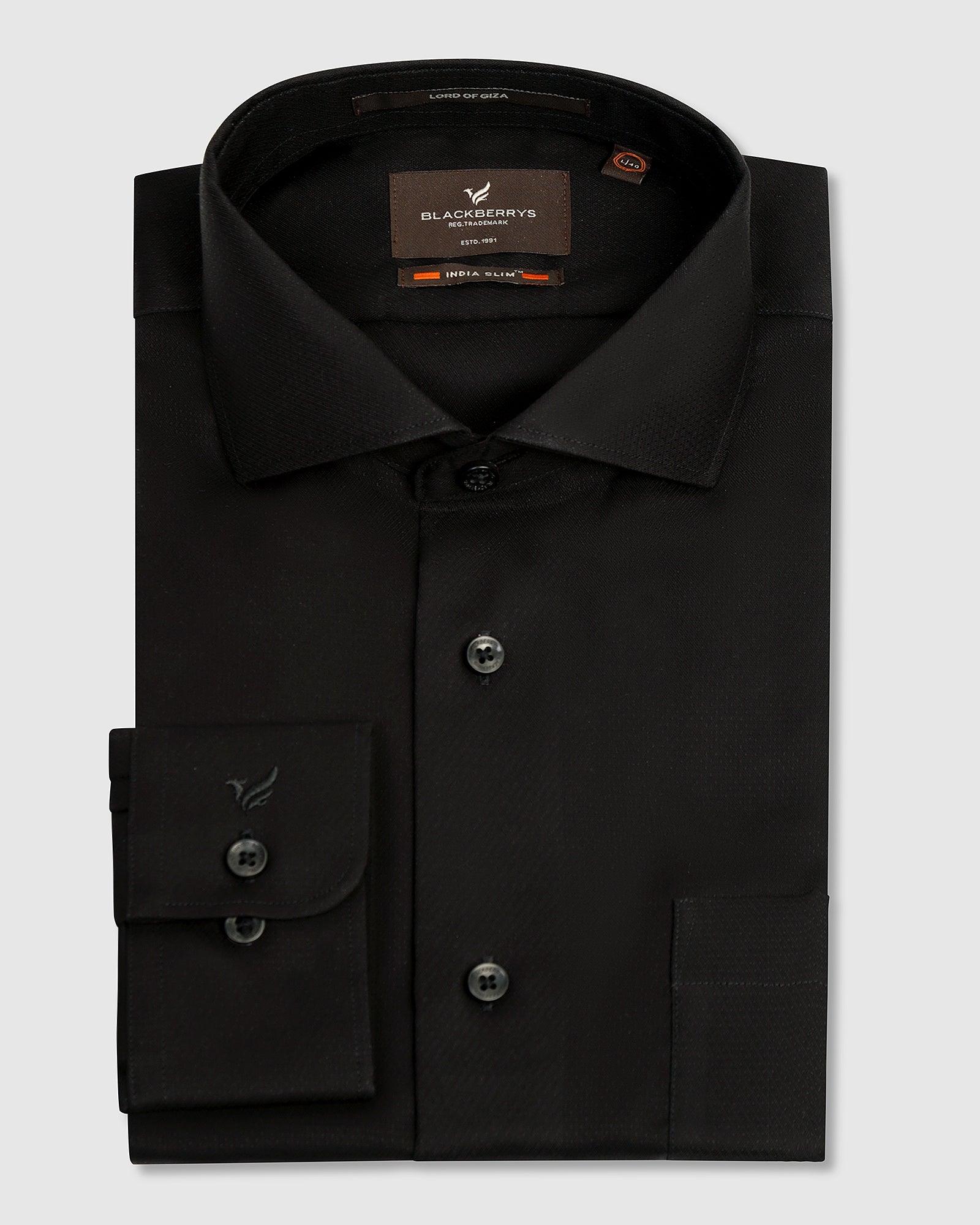 Formal Black Textured Shirt - Wager - Image 5