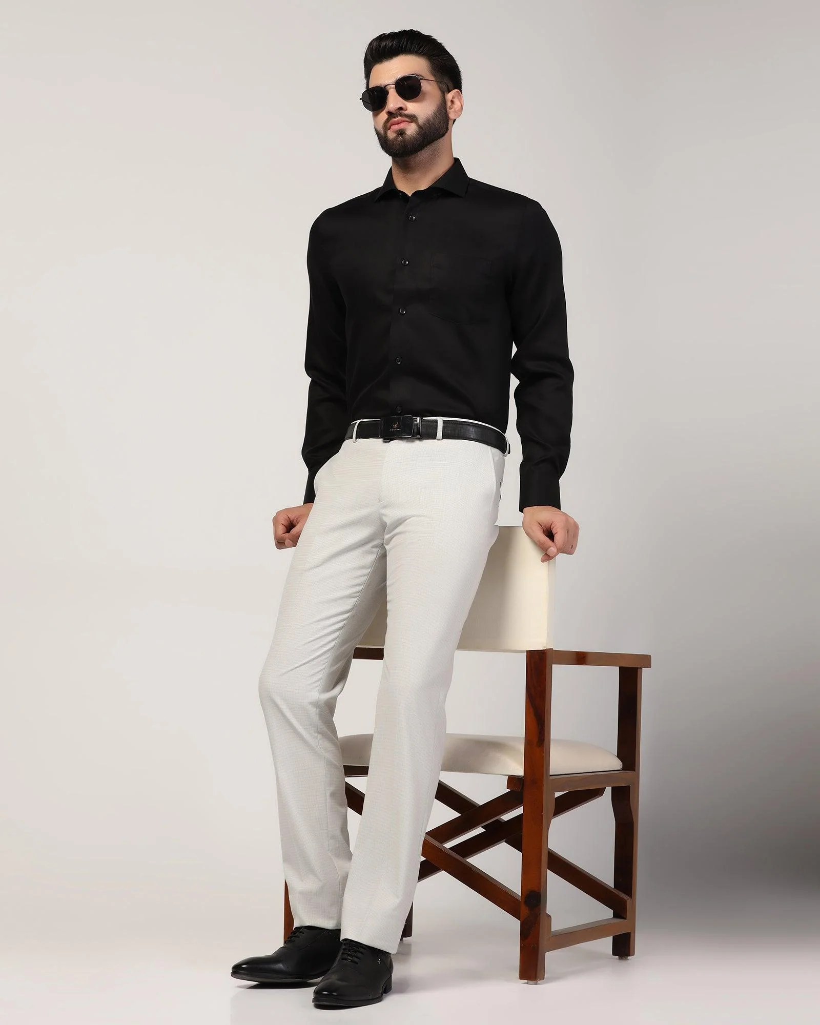 Formal Black Textured Shirt - Wager - Image 6
