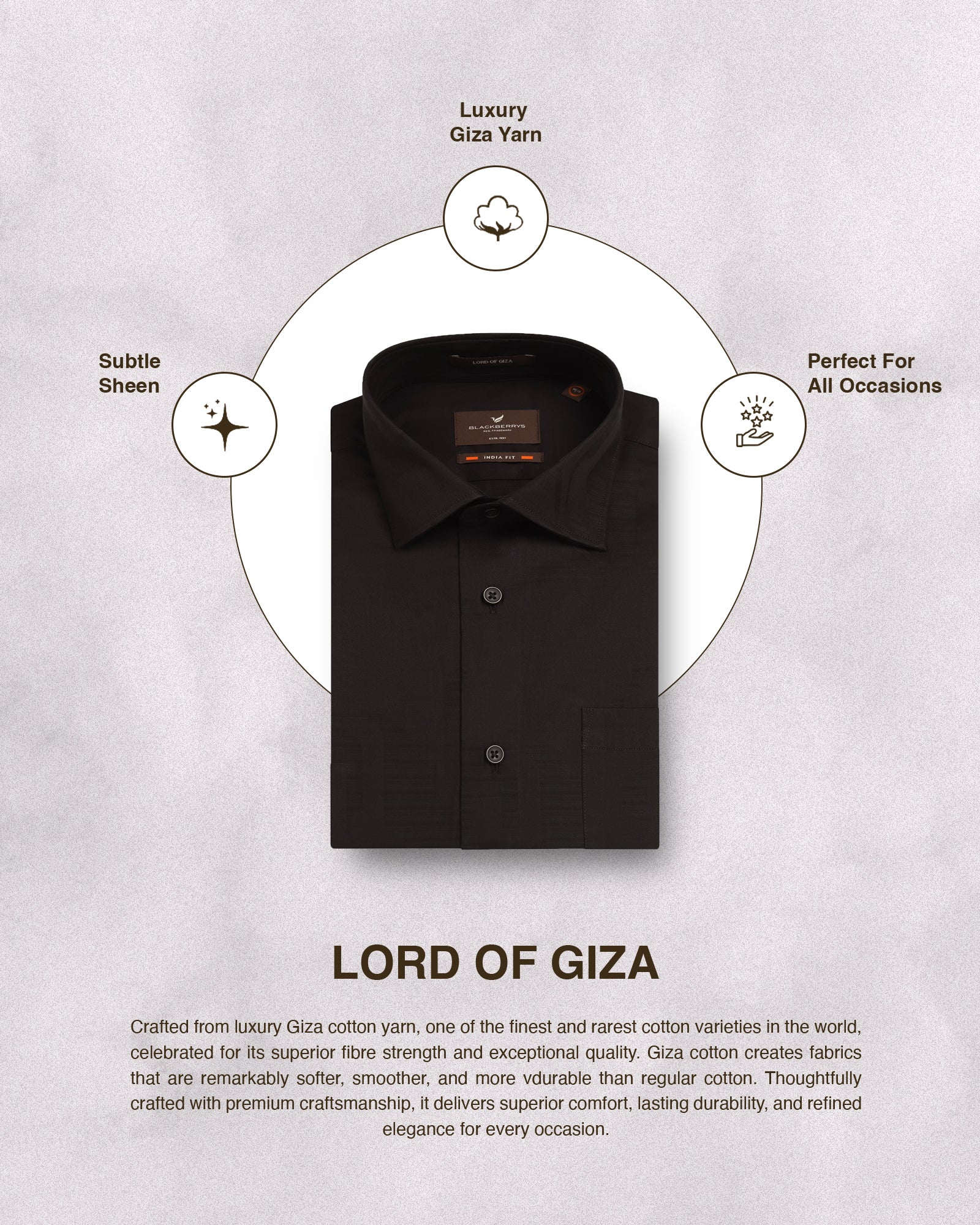 Formal Brown Jacquard Shirt - Rowan - Image 5