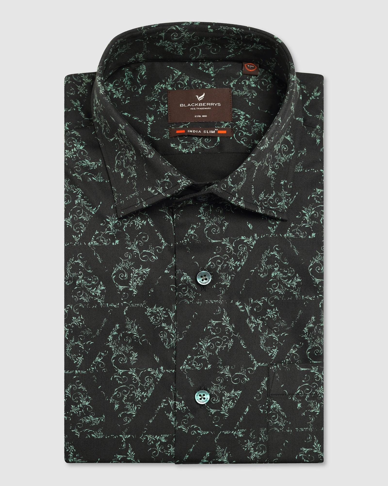 Formal Green Printed Shirt - Burro - Image 5