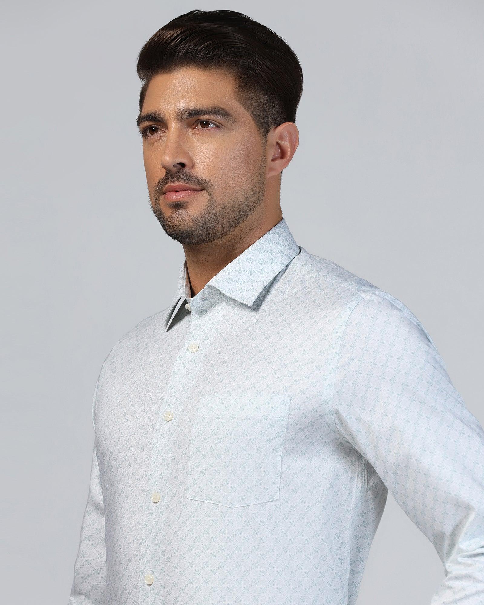 Formal Green Printed Shirt - Iris - Image 4