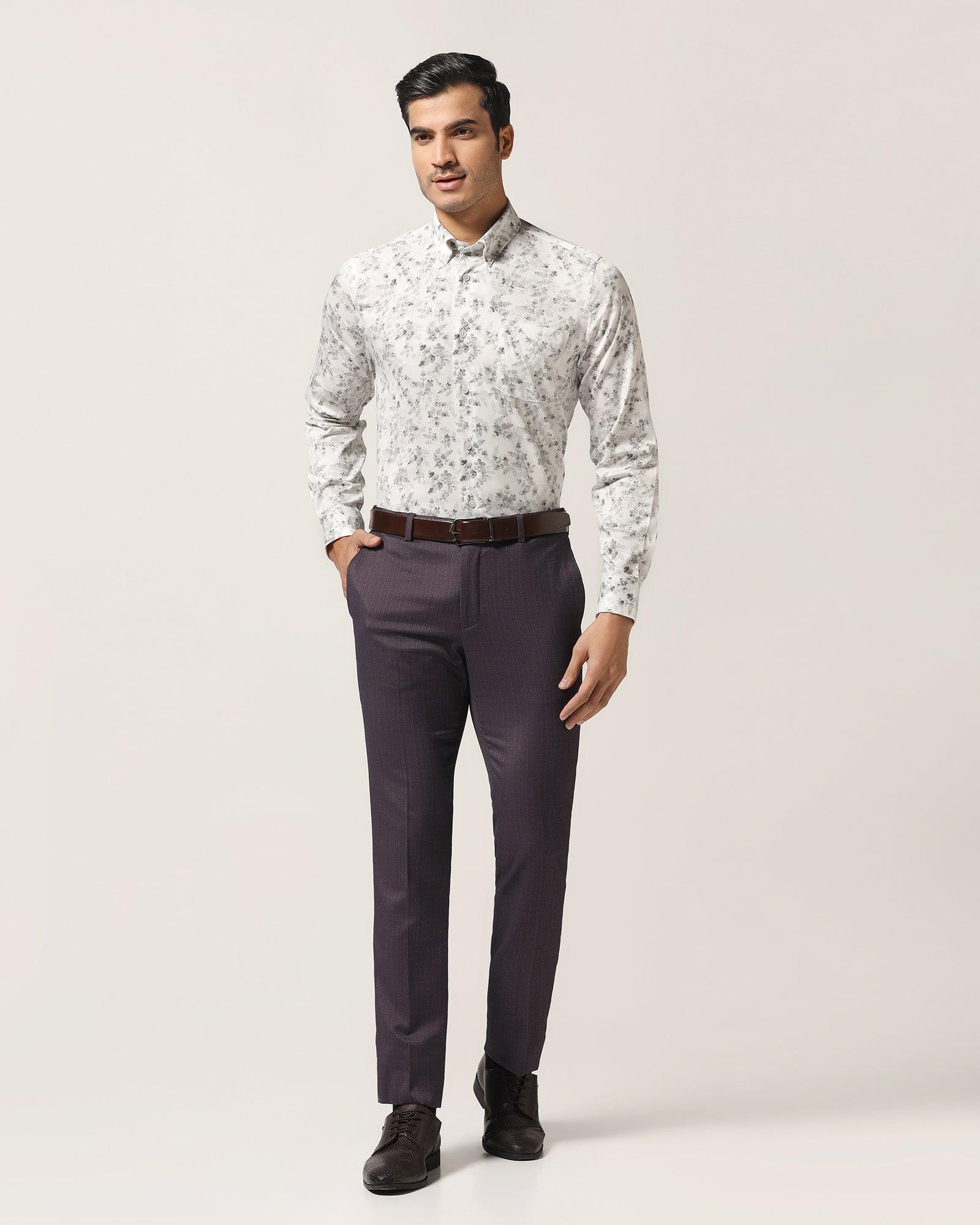 Formal Grey Jacquard Shirt - Botanic - Image 3