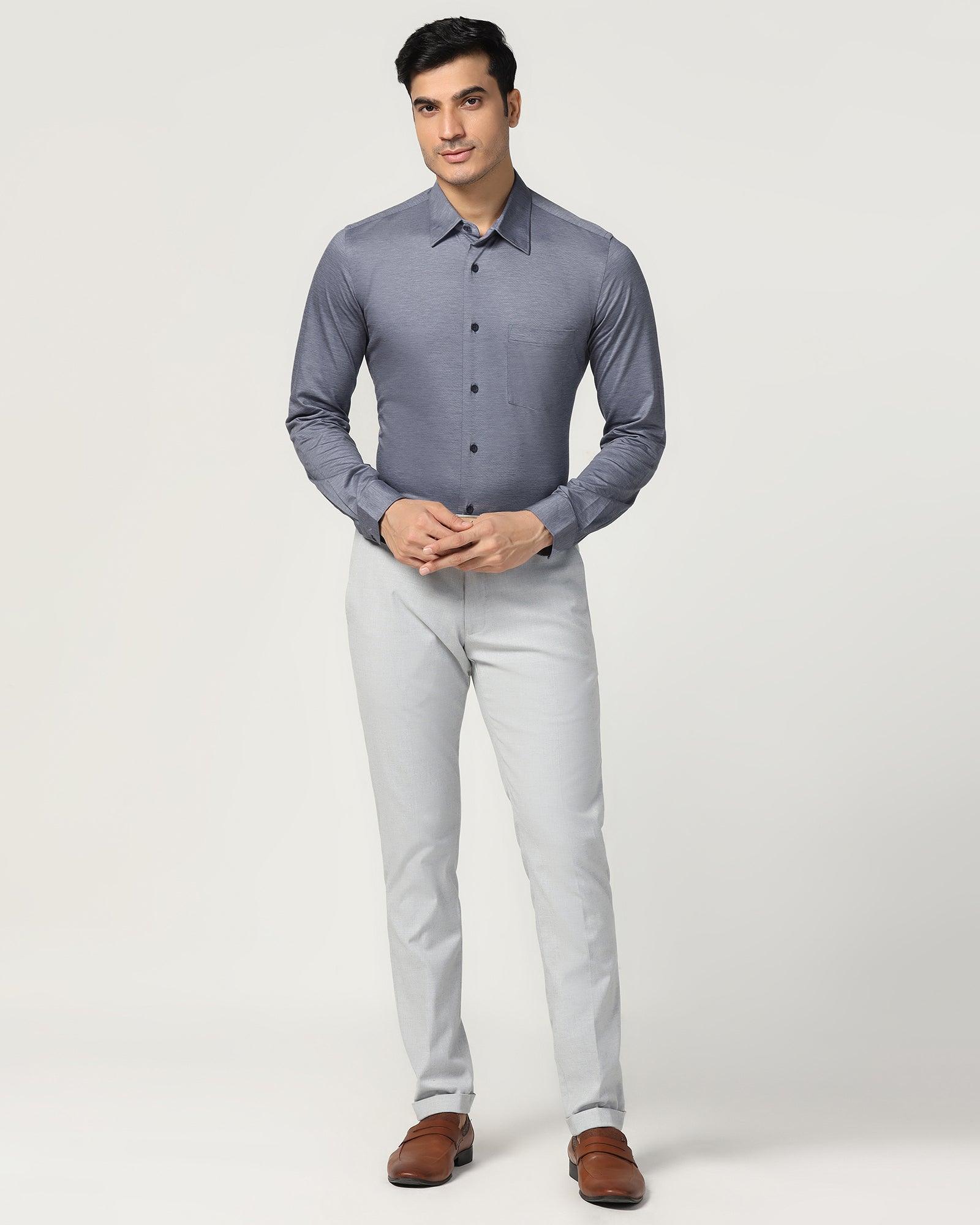 Formal Grey Solid Shirt - Boone - Image 3