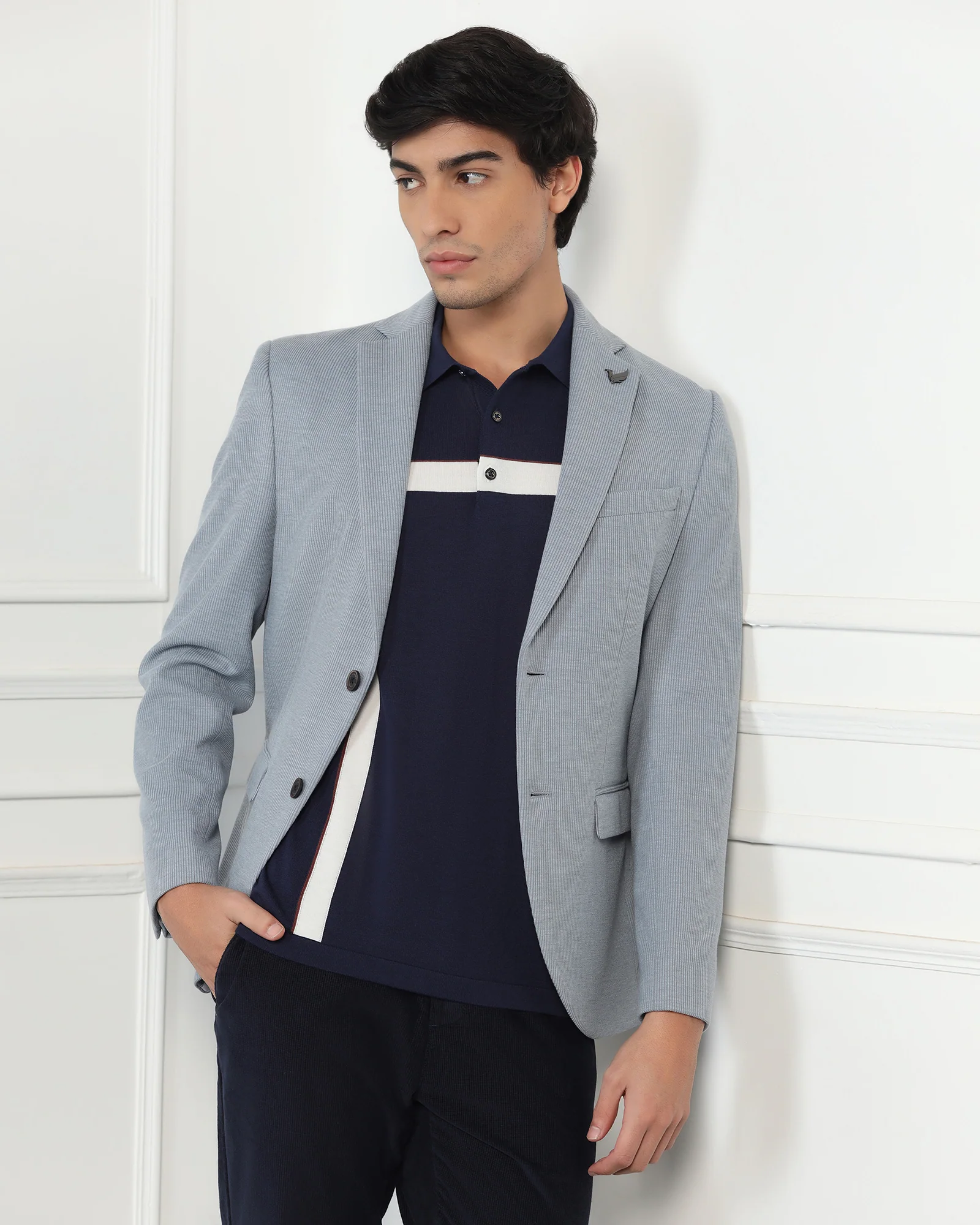 Formal Grey Stripe Blazer - Nios - Image 8