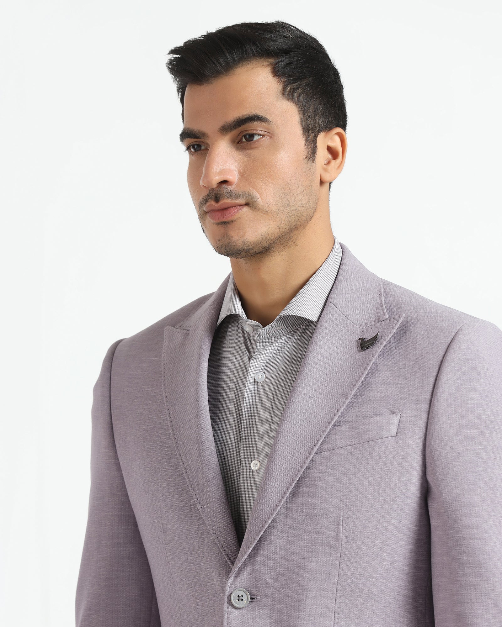 Formal Grey Textured Blazer - Aramis - Image 4