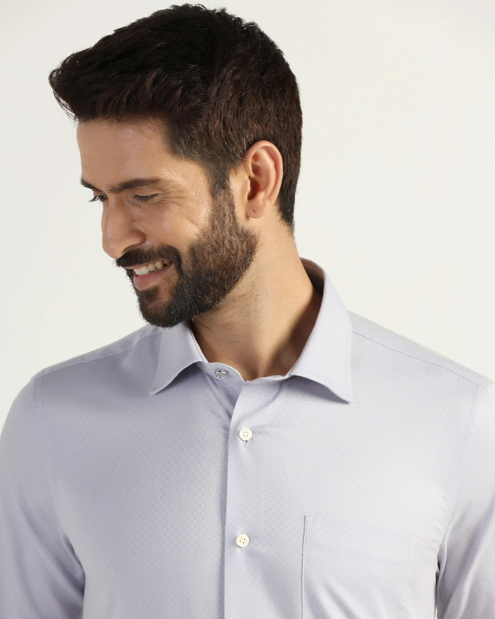 Formal Lavender Textured Shirt - Brick - Image 4