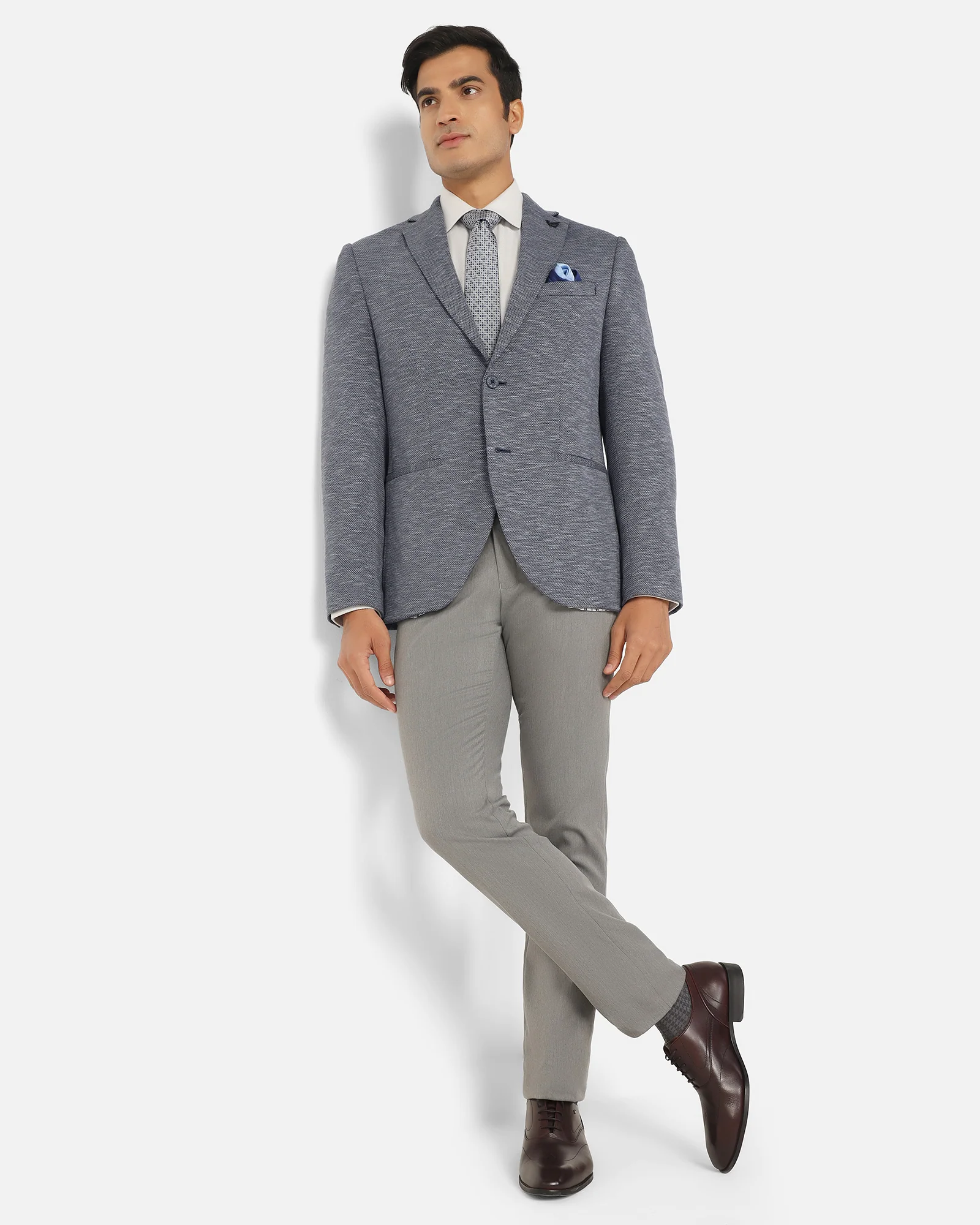 Formal Navy Textured Blazer - Jacobs - Image 9