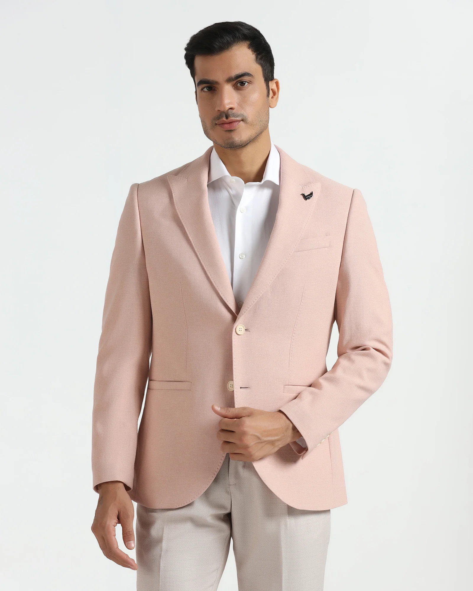 Formal Peach Textured Blazer - Aramis