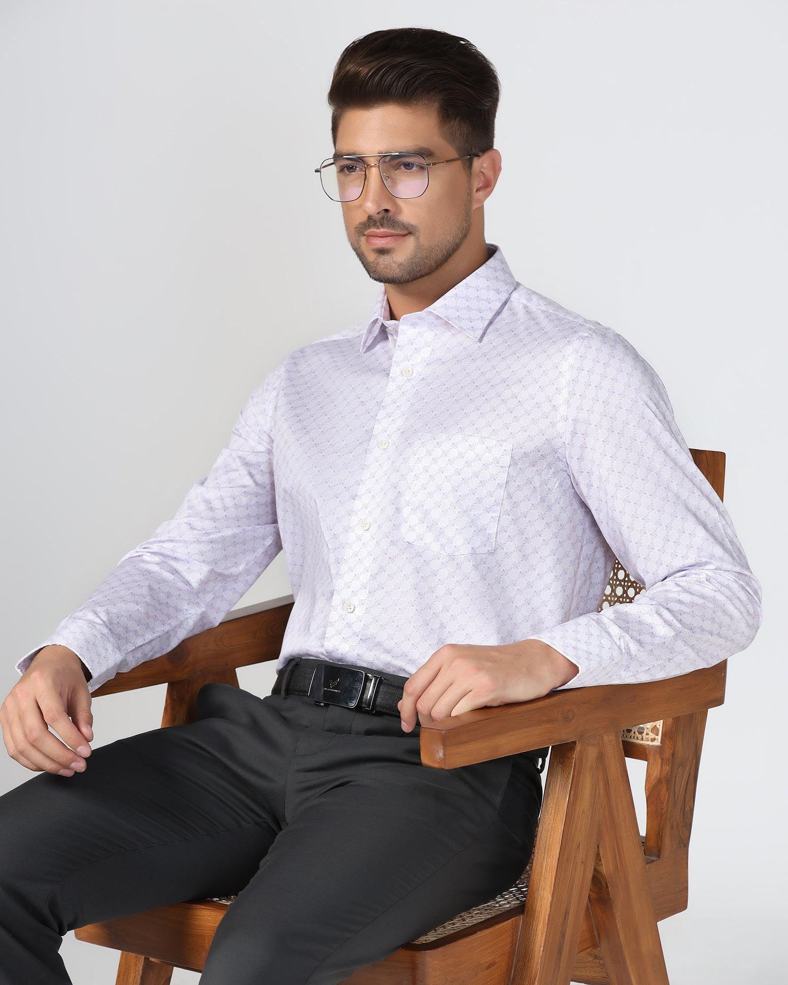 Formal Purple Printed Shirt - Iris - Image 8
