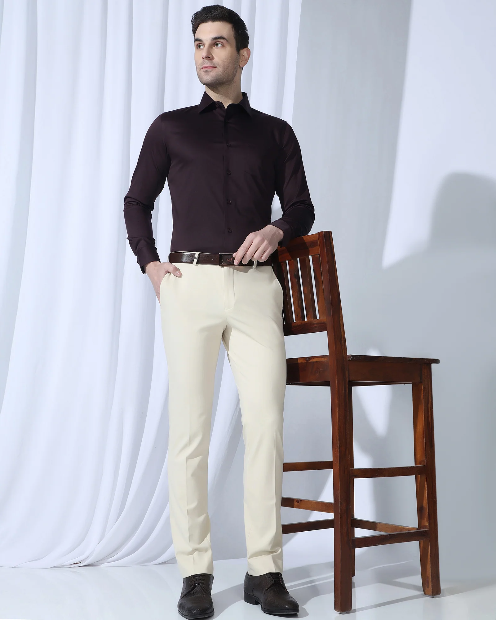 Non Iron Formal Purple Solid Shirt - Georgia - Image 7
