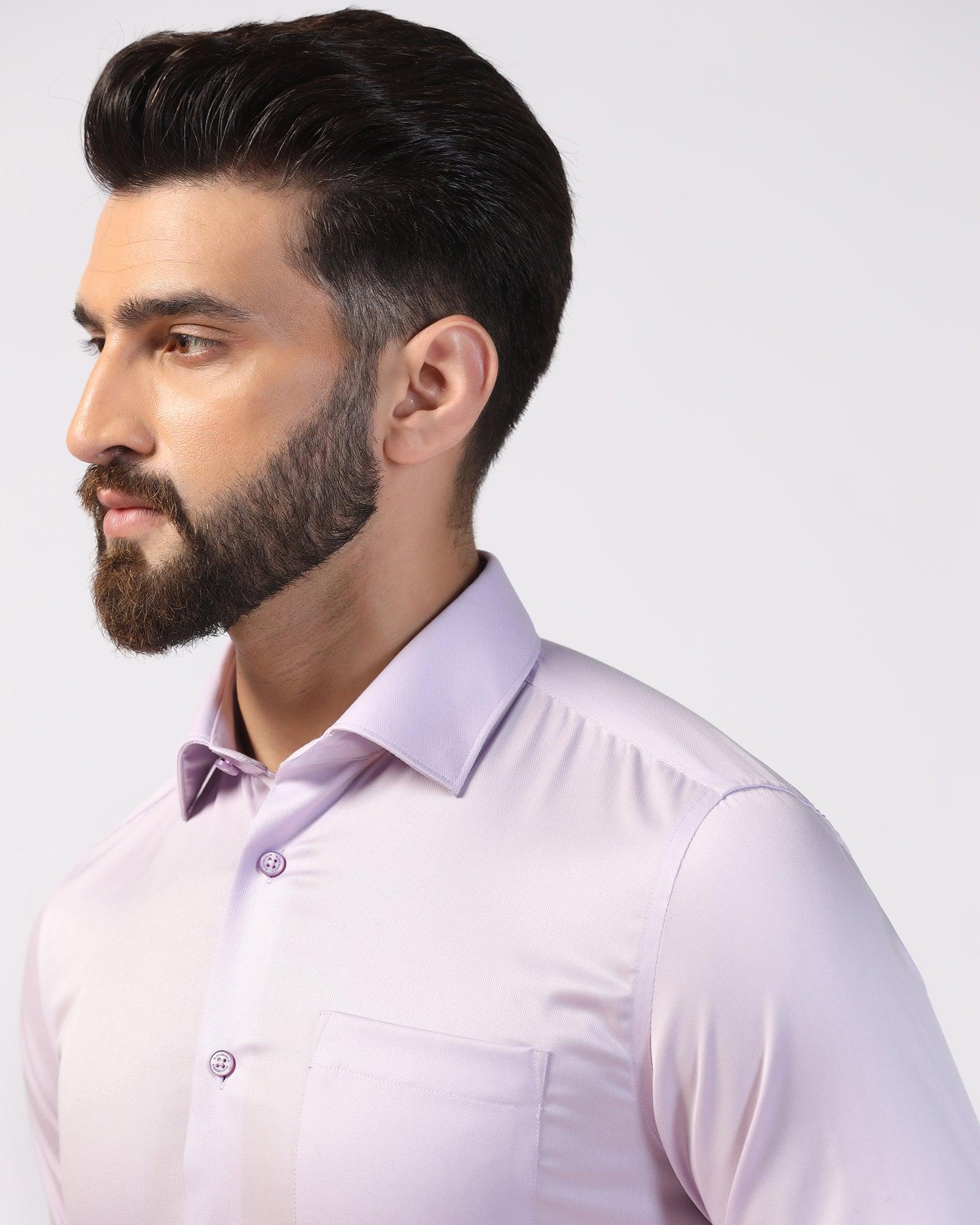 Formal Purple Solid Shirt - Marco - Image 4