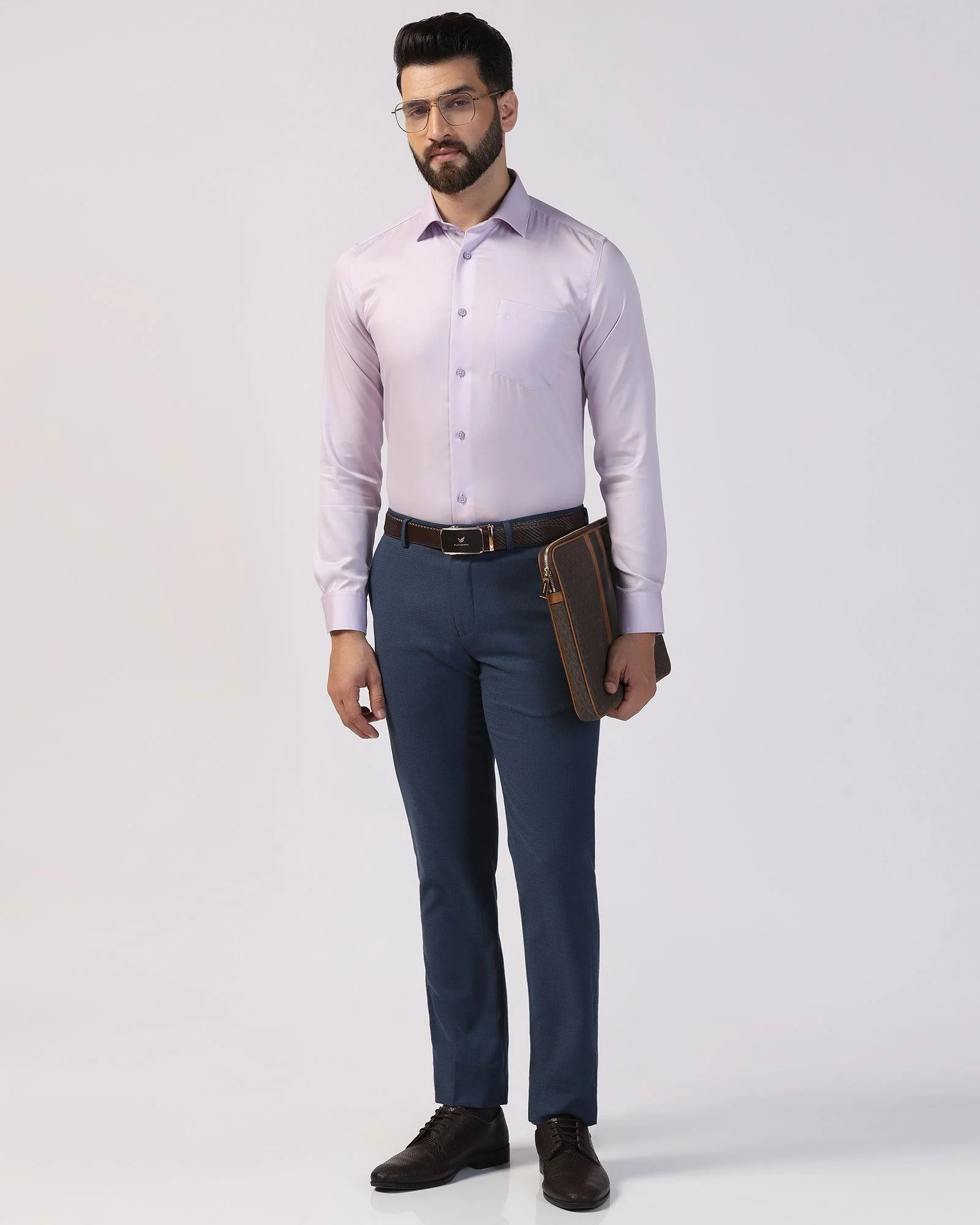 Formal Purple Solid Shirt - Marco - Image 8