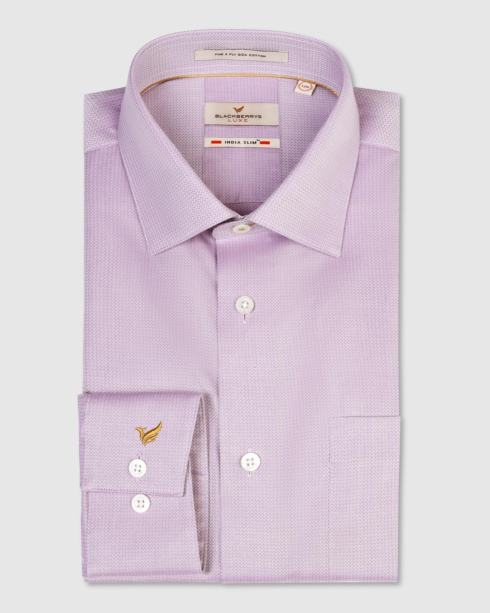 Luxe Formal Purple Textured Shirt - Richmond - Image 5