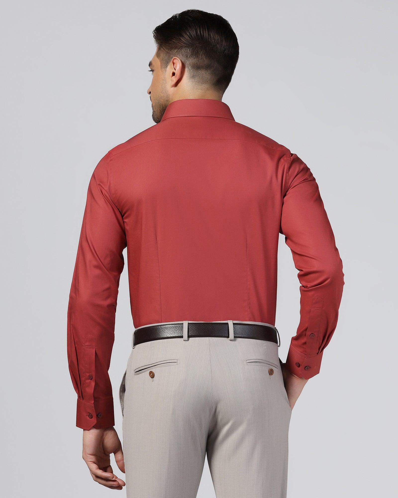 Formal Rust Solid Shirt - Retro - Image 2