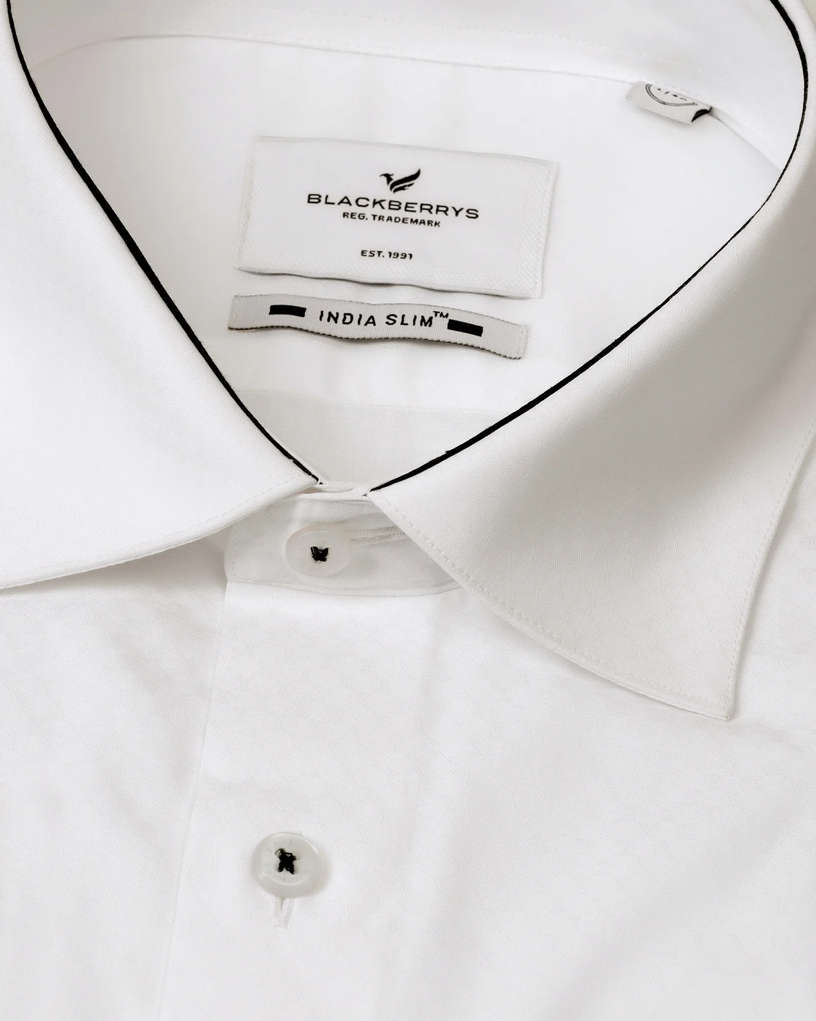 Formal Super White Textured Shirt - Clock - Image 6