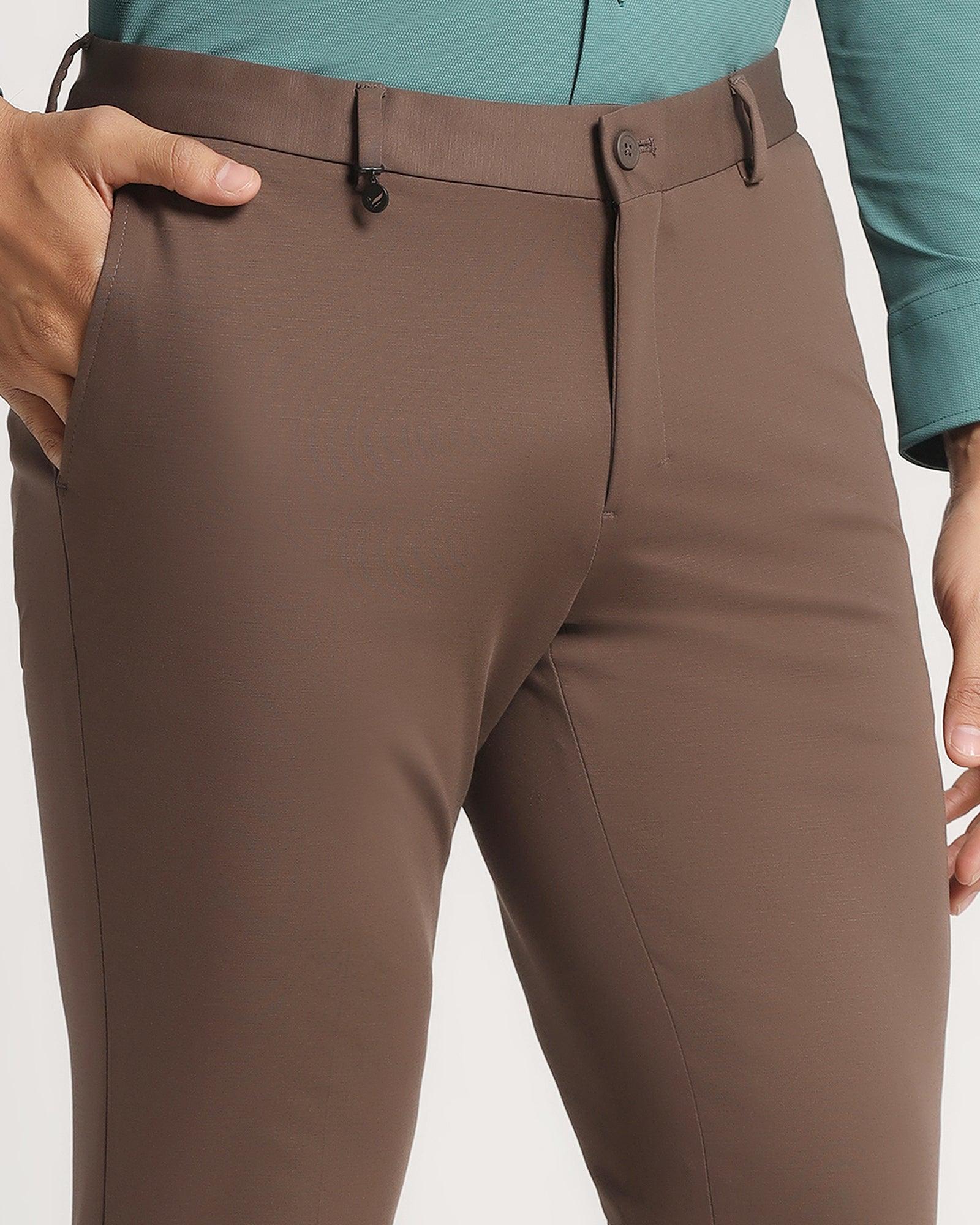 TechPro Slim Fit B-91 Formal Brown Solid Trouser - Explorer - Image 4