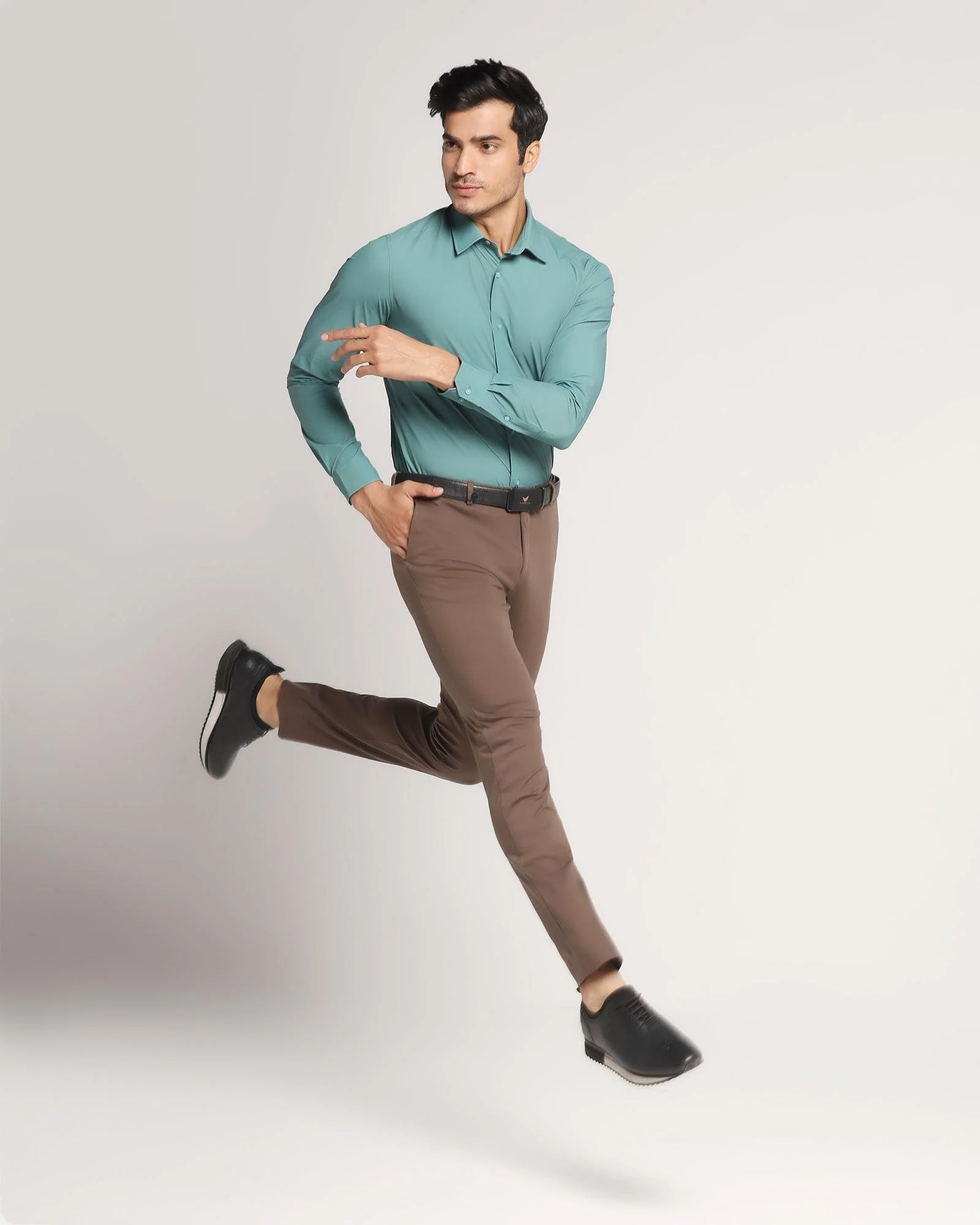 TechPro Slim Fit B-91 Formal Brown Solid Trouser - Explorer - Image 6