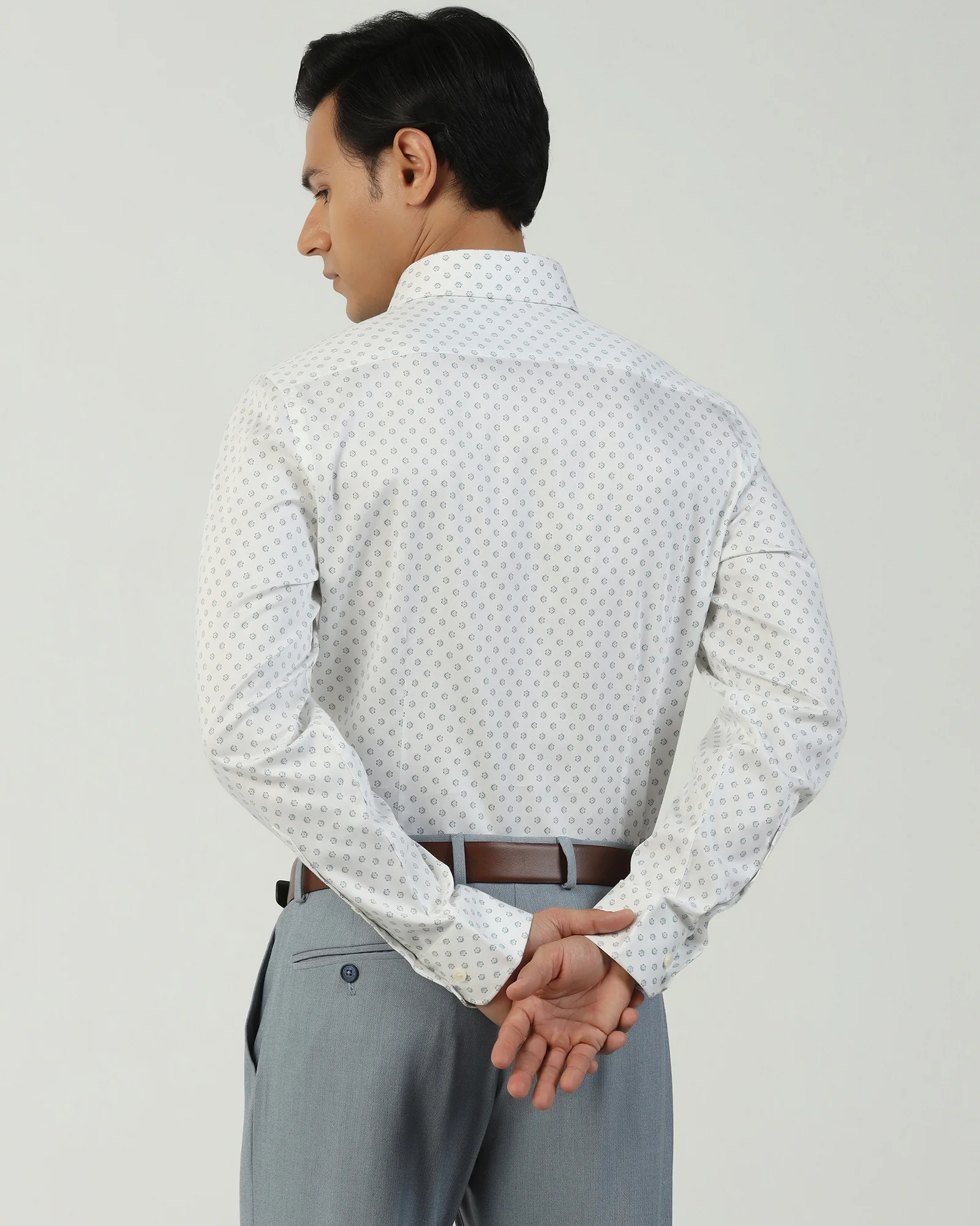 Formal White Printed Shirt - Title - Image 2
