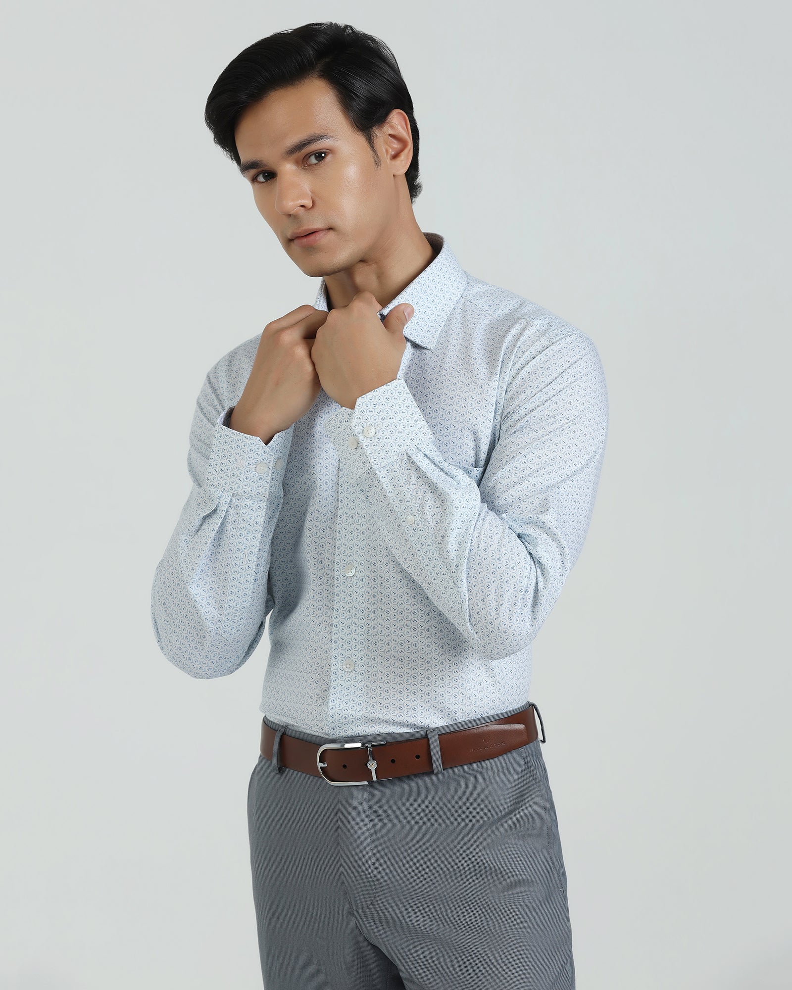 Non Iron Formal White Printed Shirt - Valor - Image 7