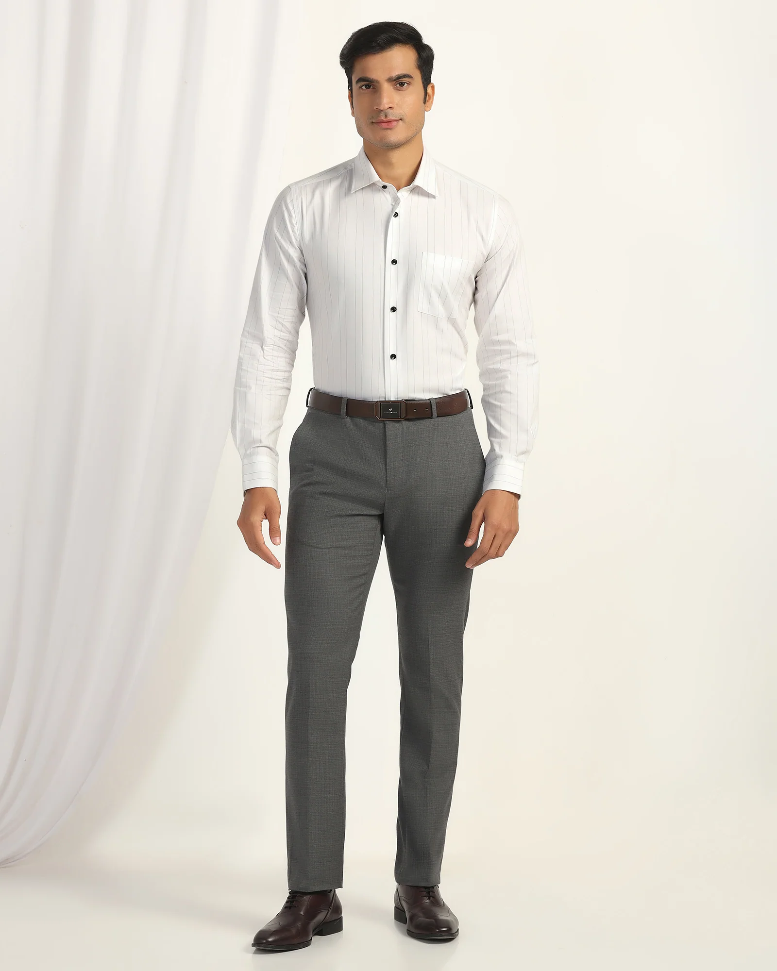 Formal White Stripe Shirt - Austin - Image 3