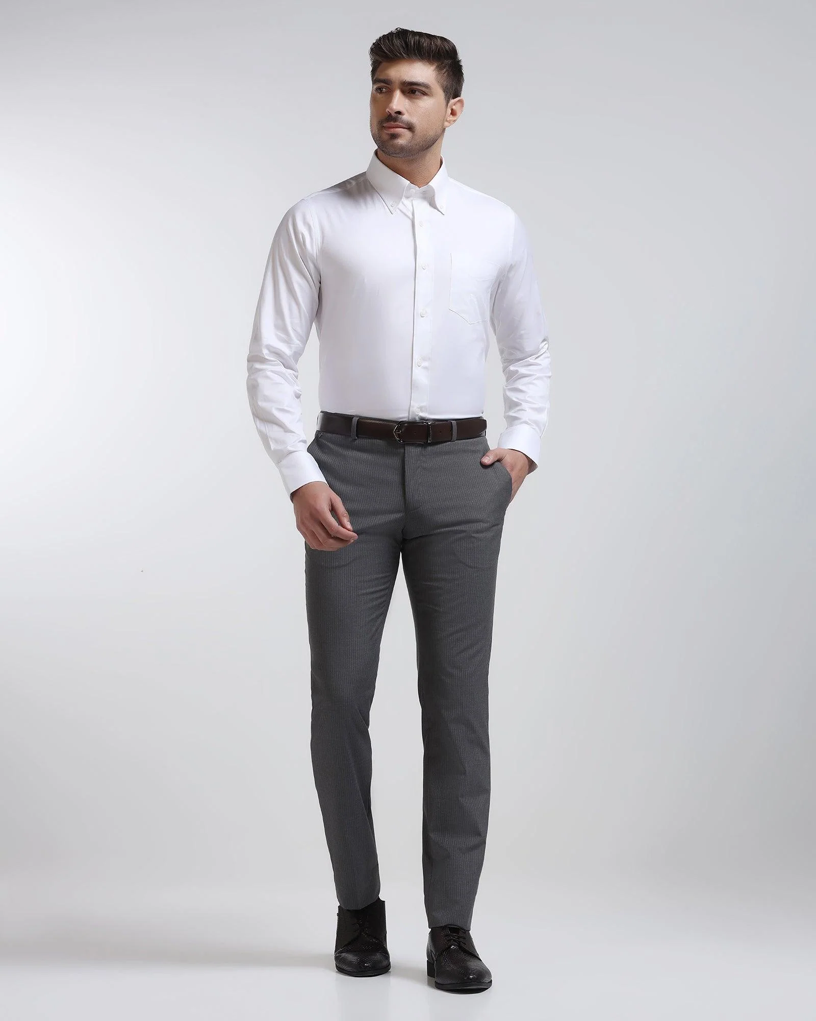 Formal White Stripe Shirt - Jamy - Image 3