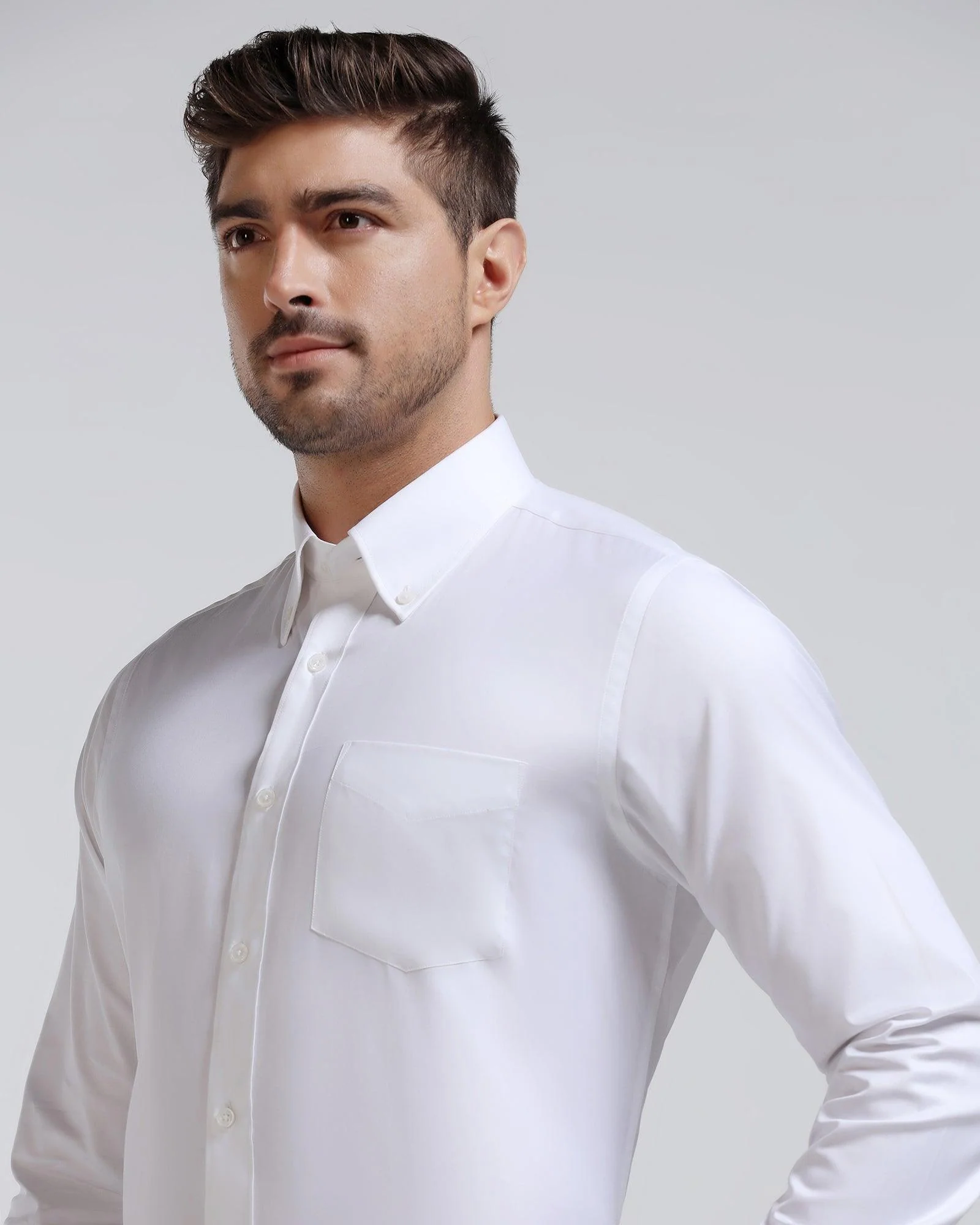Formal White Stripe Shirt - Jamy - Image 4