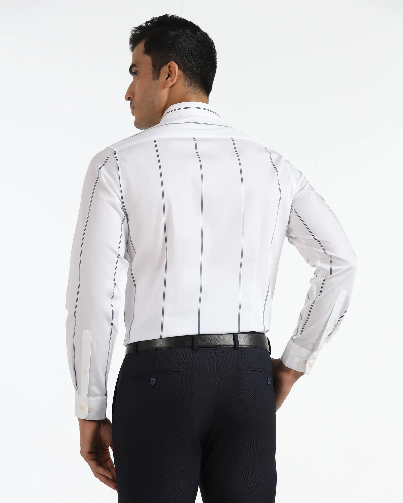 Formal White Stripe Shirt - Swing - Image 2
