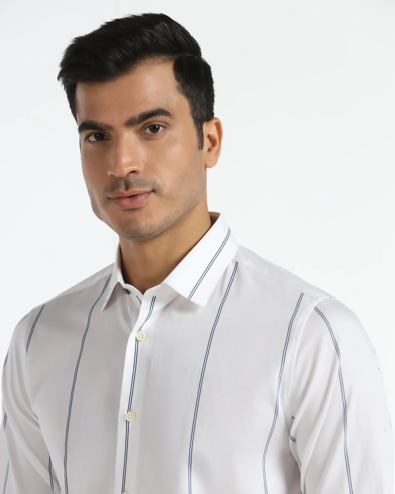 Formal White Stripe Shirt - Swing - Image 4