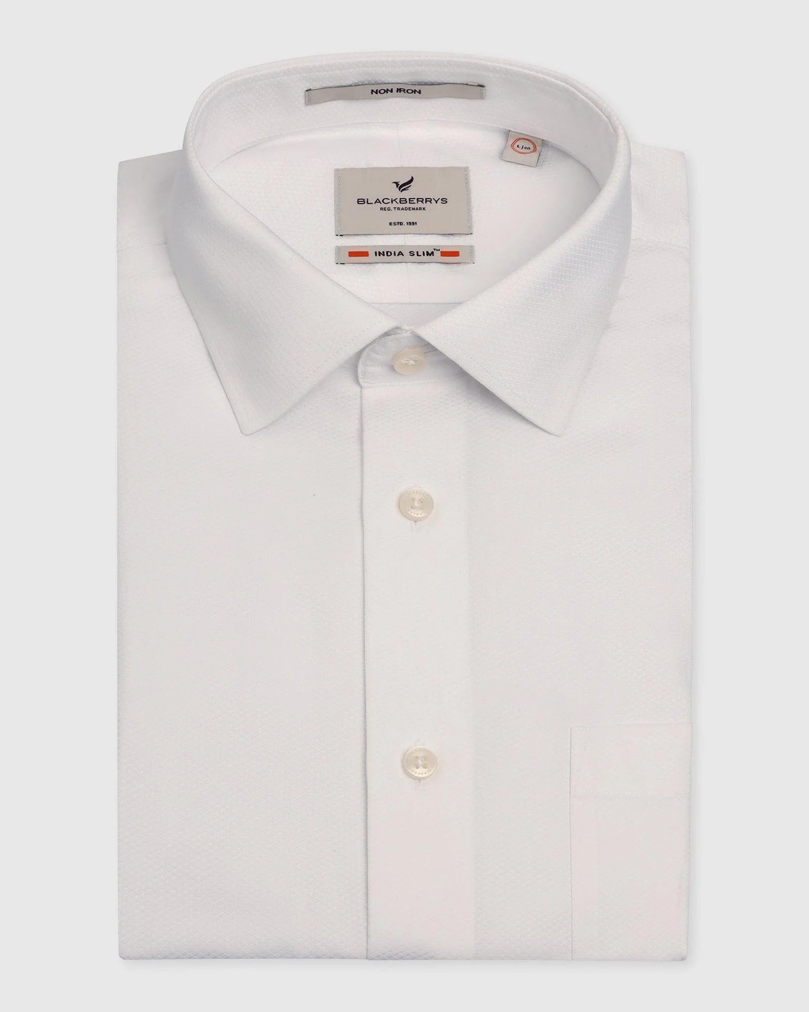 Non Iron Formal White Textured Shirt - E31 - Image 5