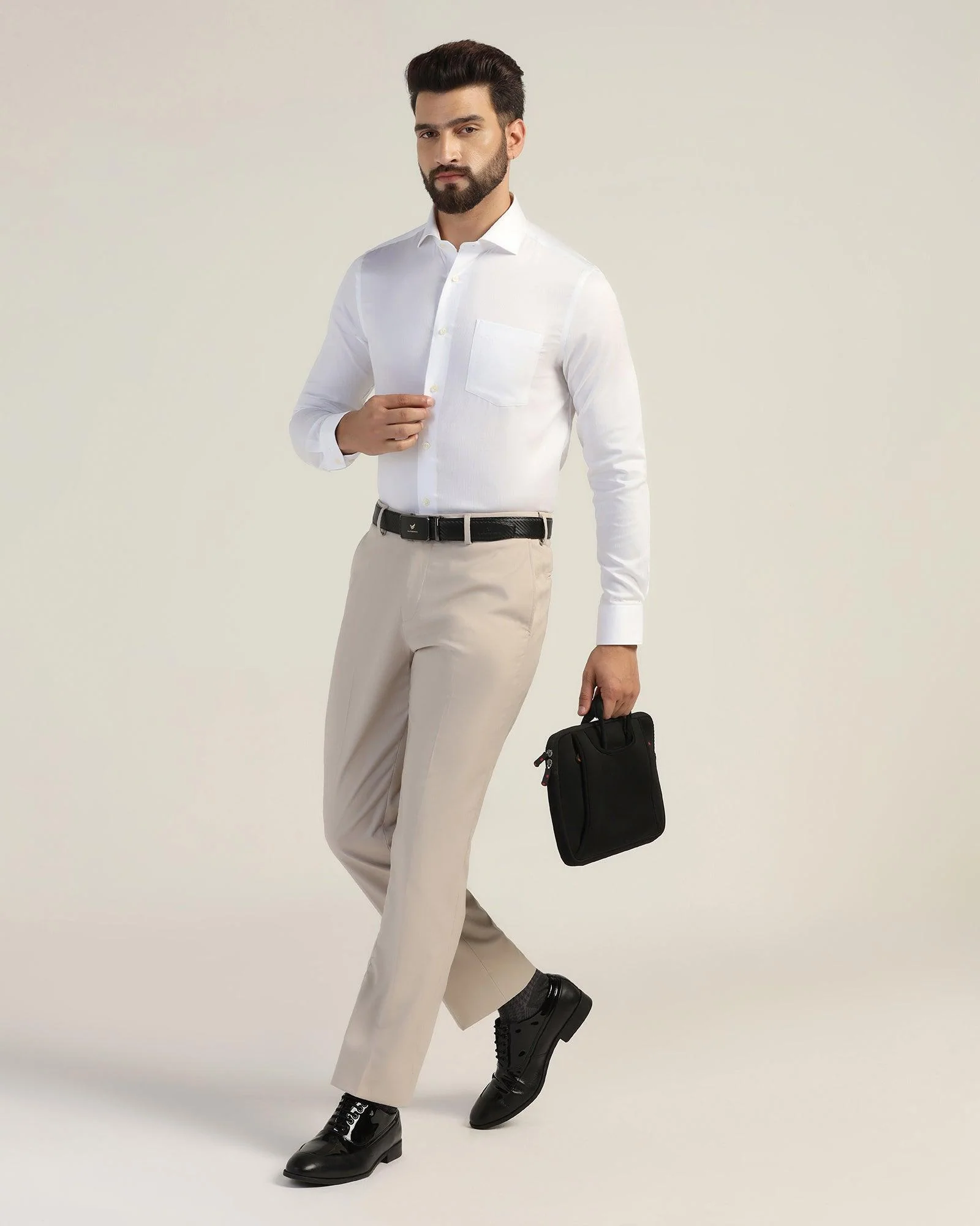Formal Super White Textured Shirt - Hemp - Image 7