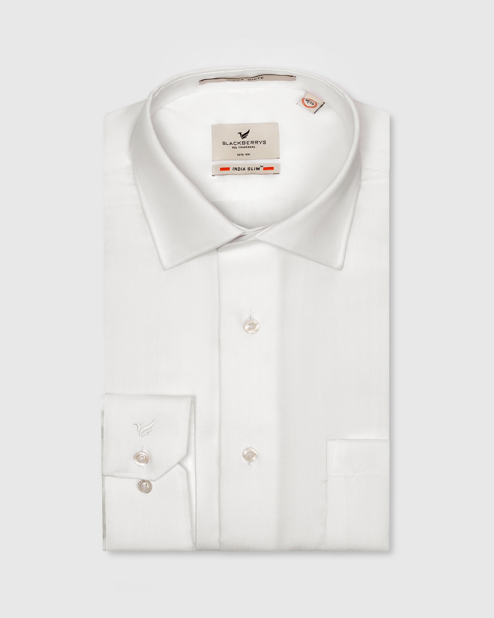 Formal Super White Textured Shirt - Tevin - Image 5