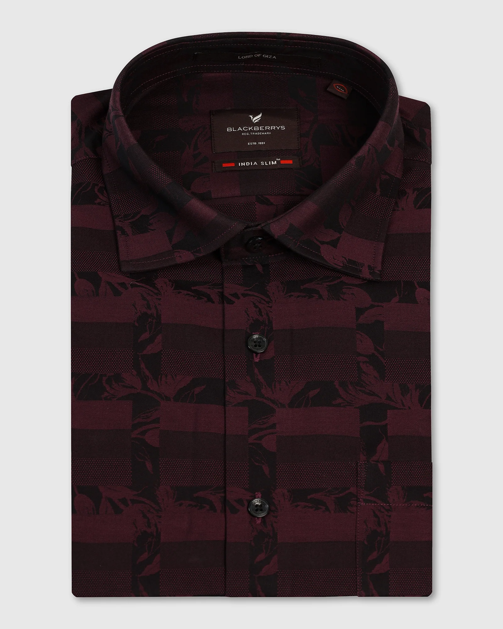 Formal Wine Jacquard Shirt - Latin - Image 5
