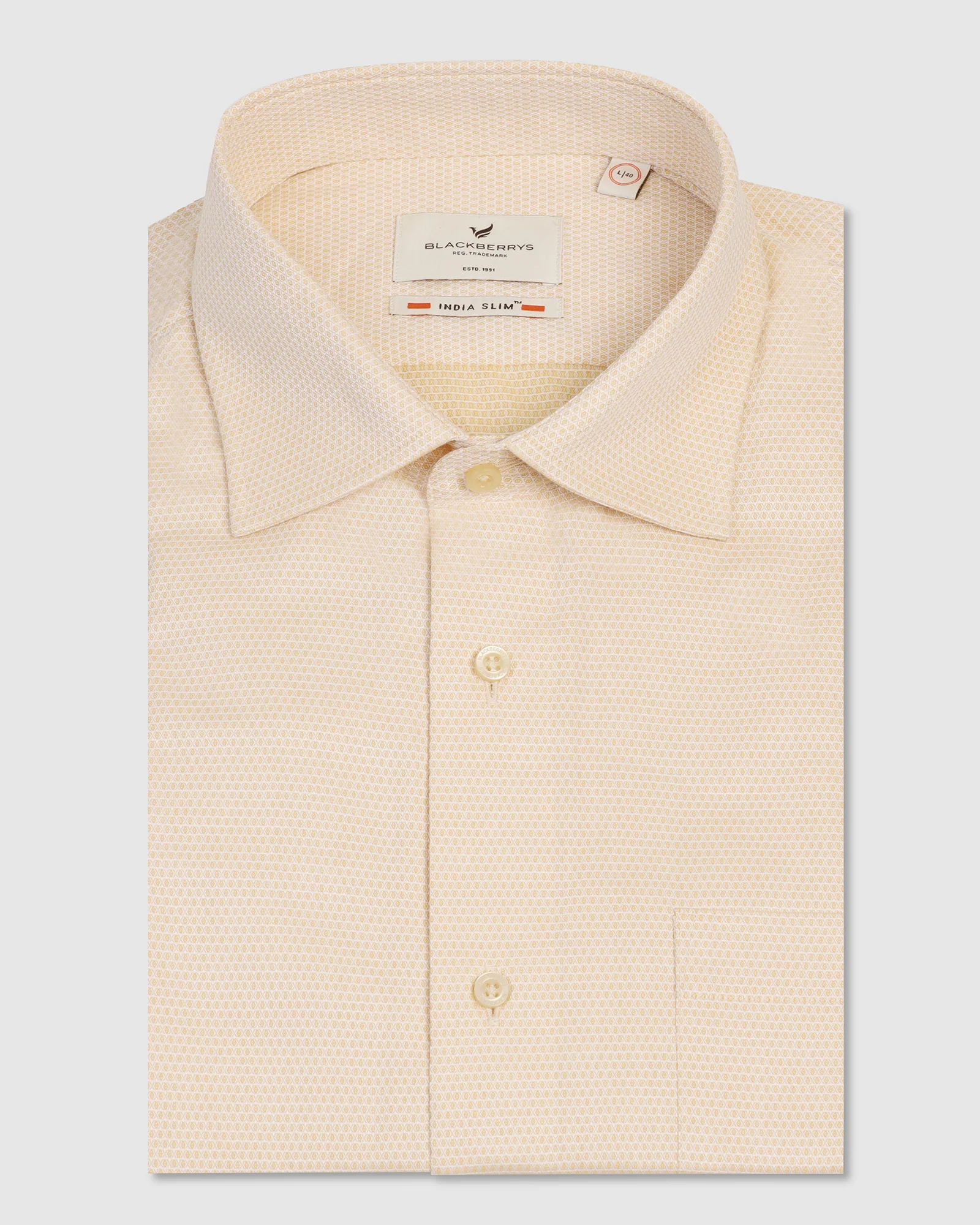 Formal Yellow Textured Shirt - Benet - Image 5