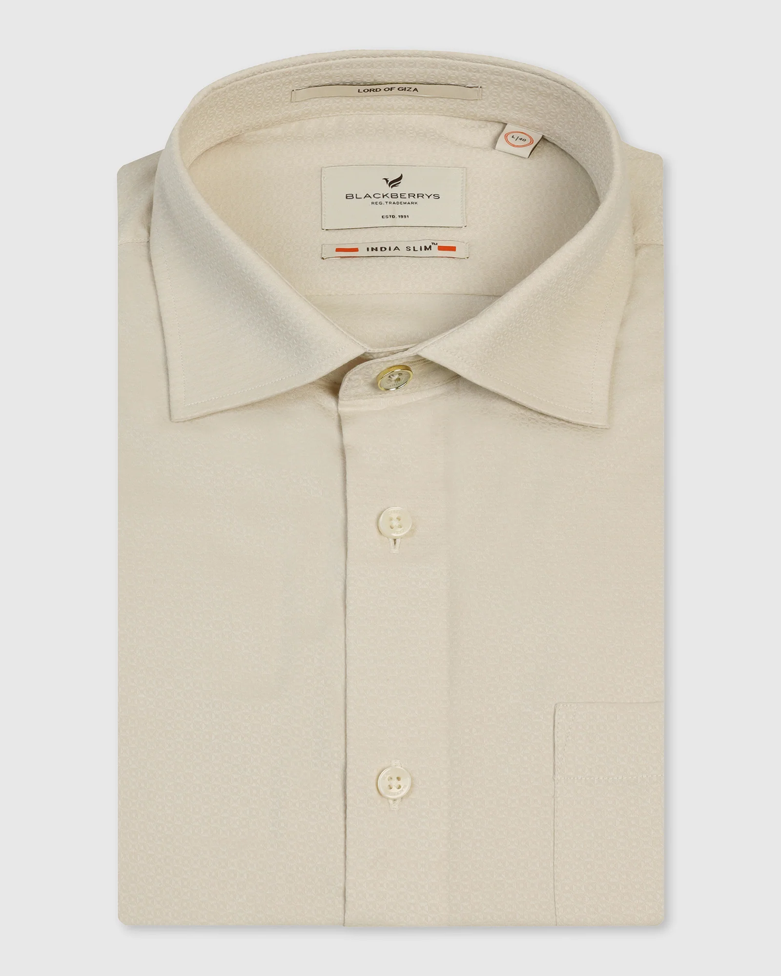 Formal Yellow Textured Shirt - Brick - Image 5