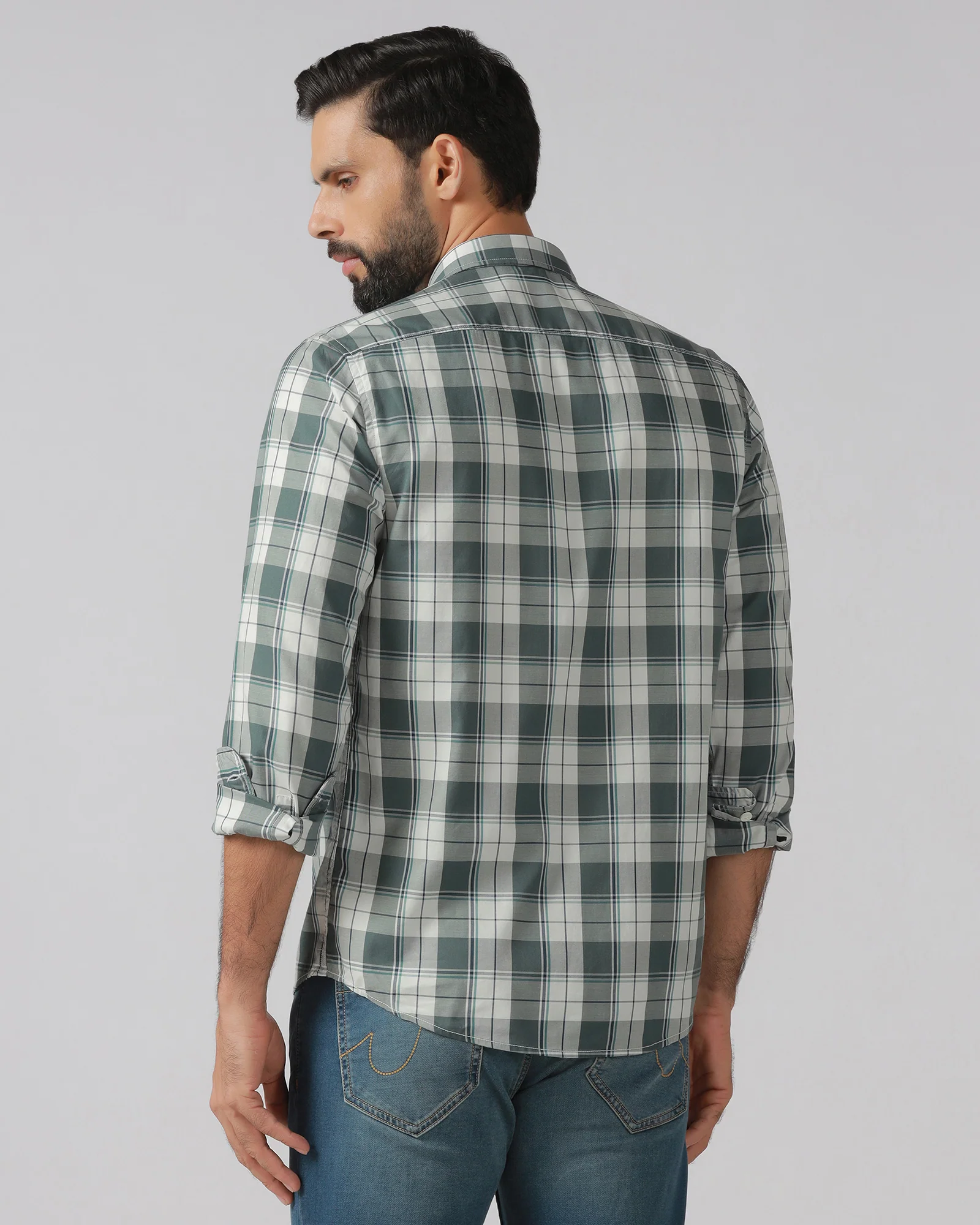 Green Check Shirt - Bergen - Image 2