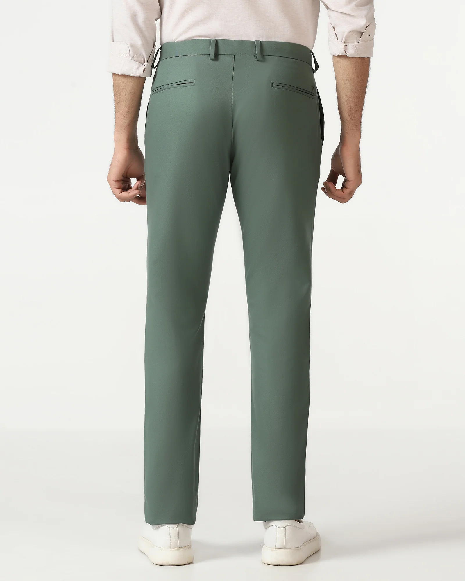 Green Solid Khakis - Janis - Image 2