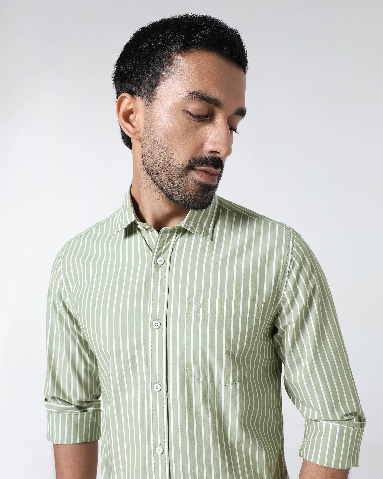 Green Stripe Shirt - Hamber - Image 4