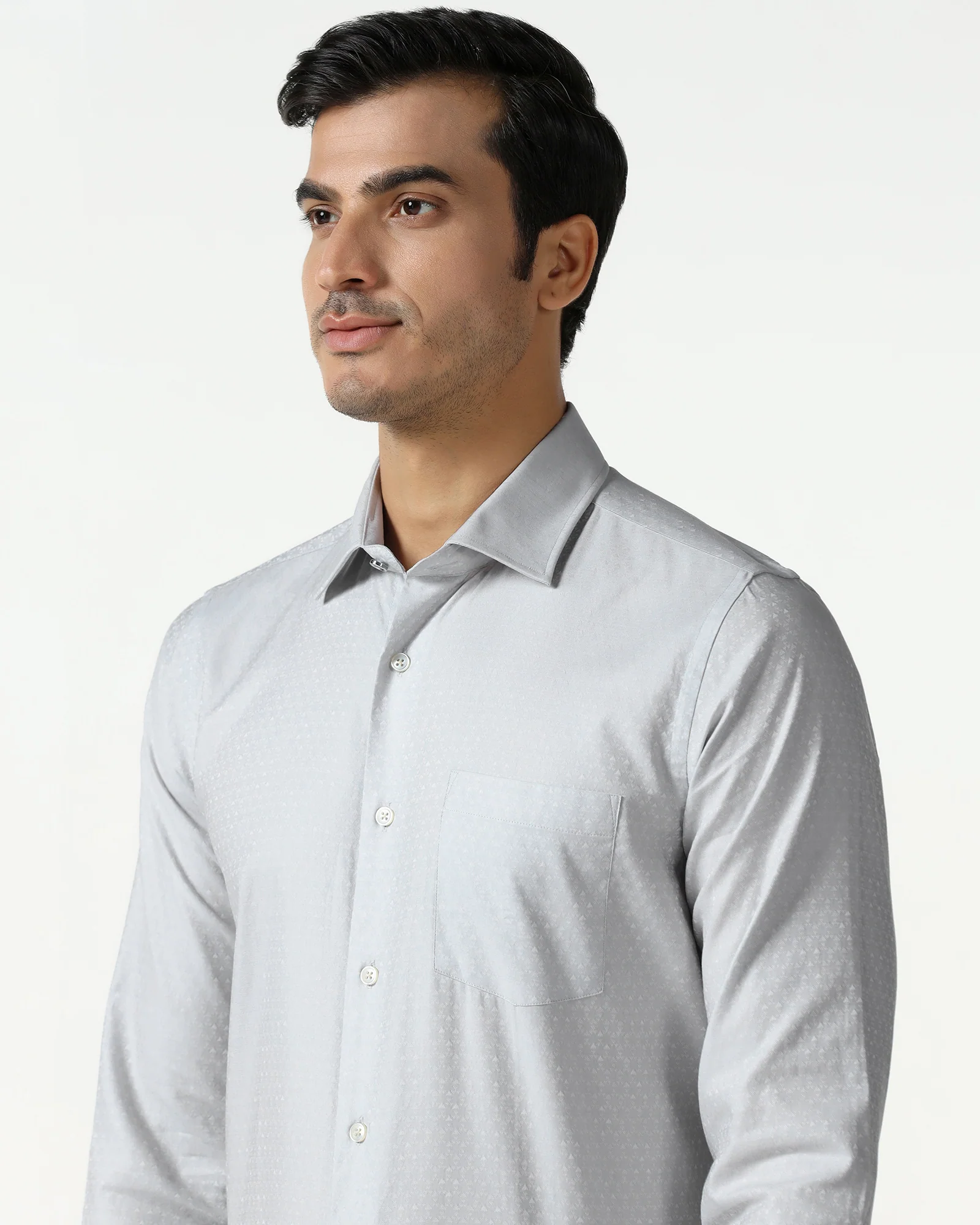 Grey Jacquard Shirt - Rile - Image 4
