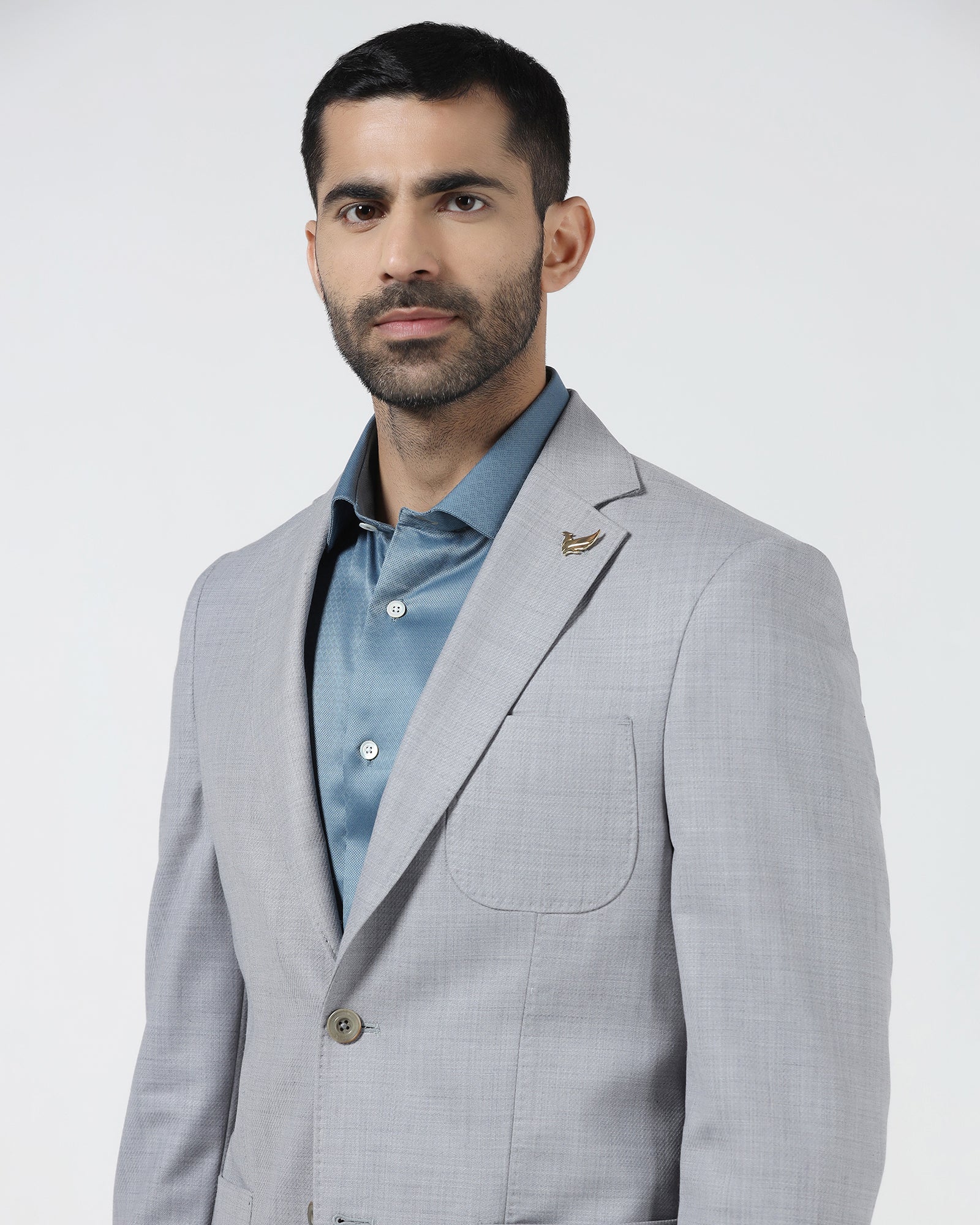 Grey Luxe Solid Blazer - Randal - Image 4