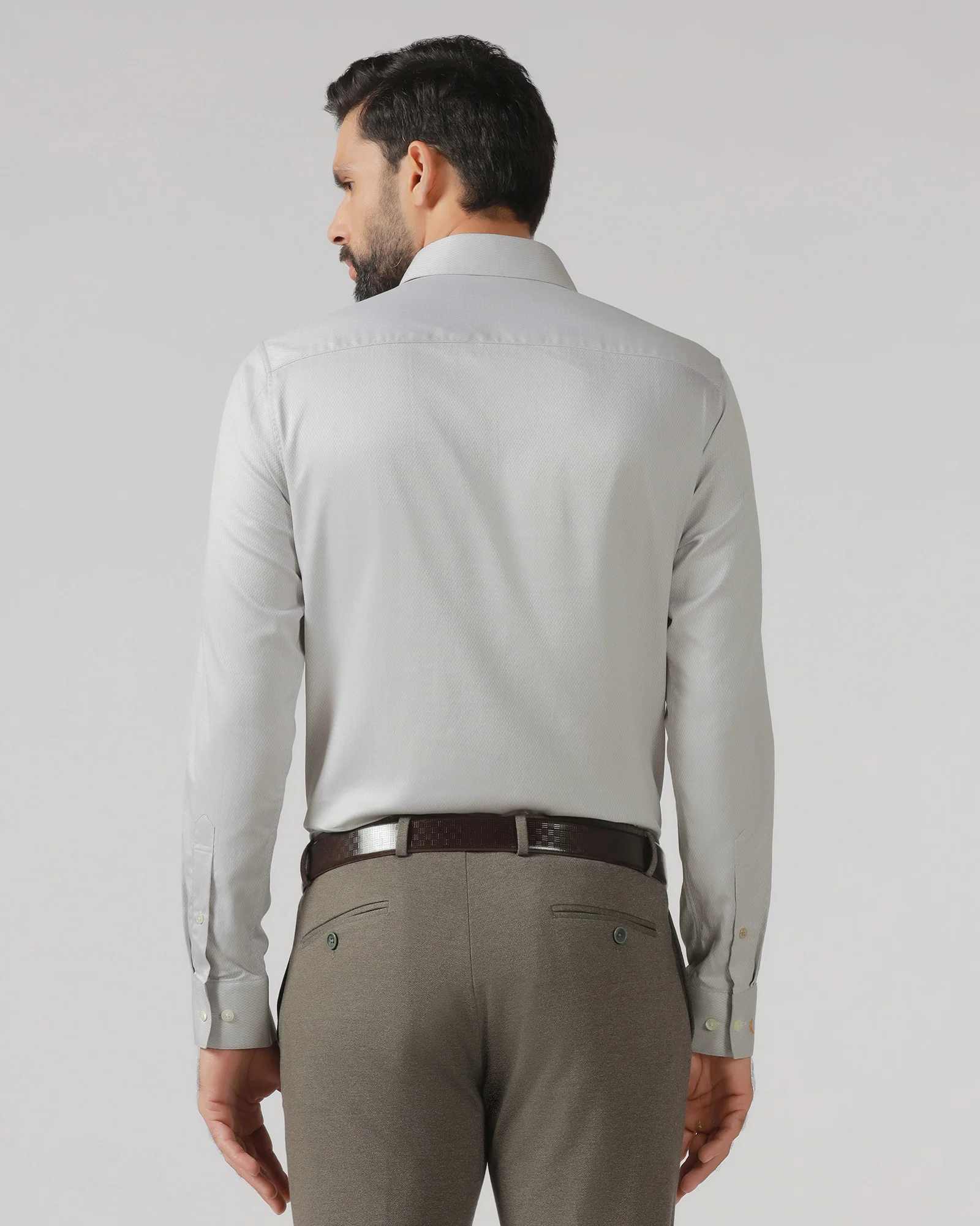 Grey Luxe Textured Shirt - Honor - Image 2