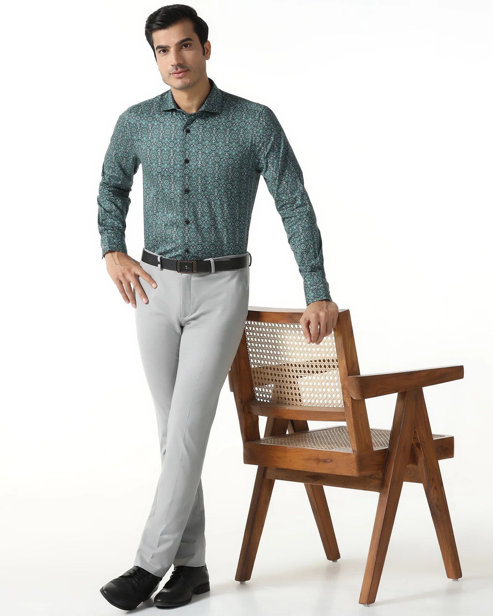 Grey Solid Trouser - Oak - Image 7
