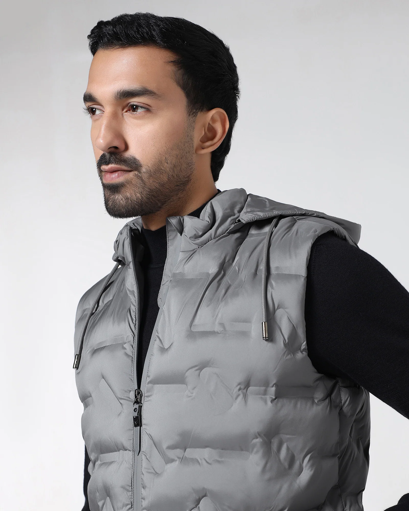 Grey Solid Zipper Jacket - Nebraska - Image 4