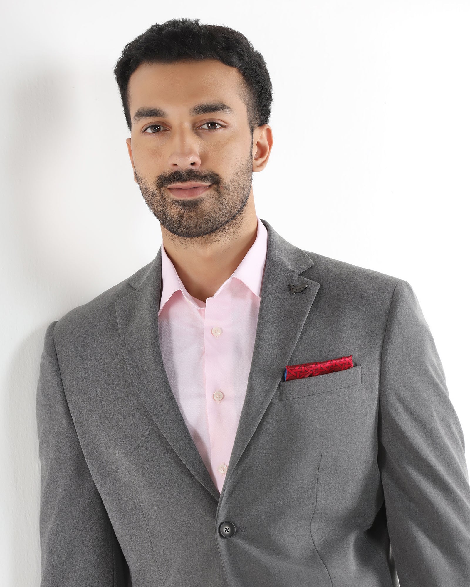 Grey Two Piece Solid Suit - Tenor - Image 4