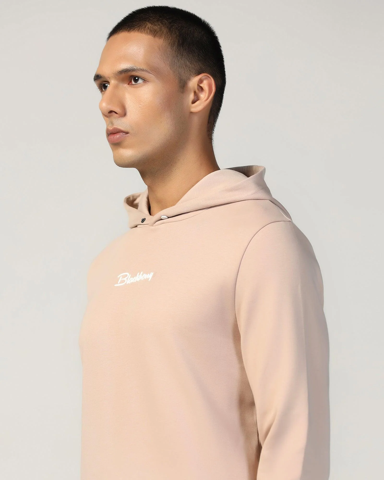 Hoodie Beige Solid Sweatshirt - Snape - Image 4