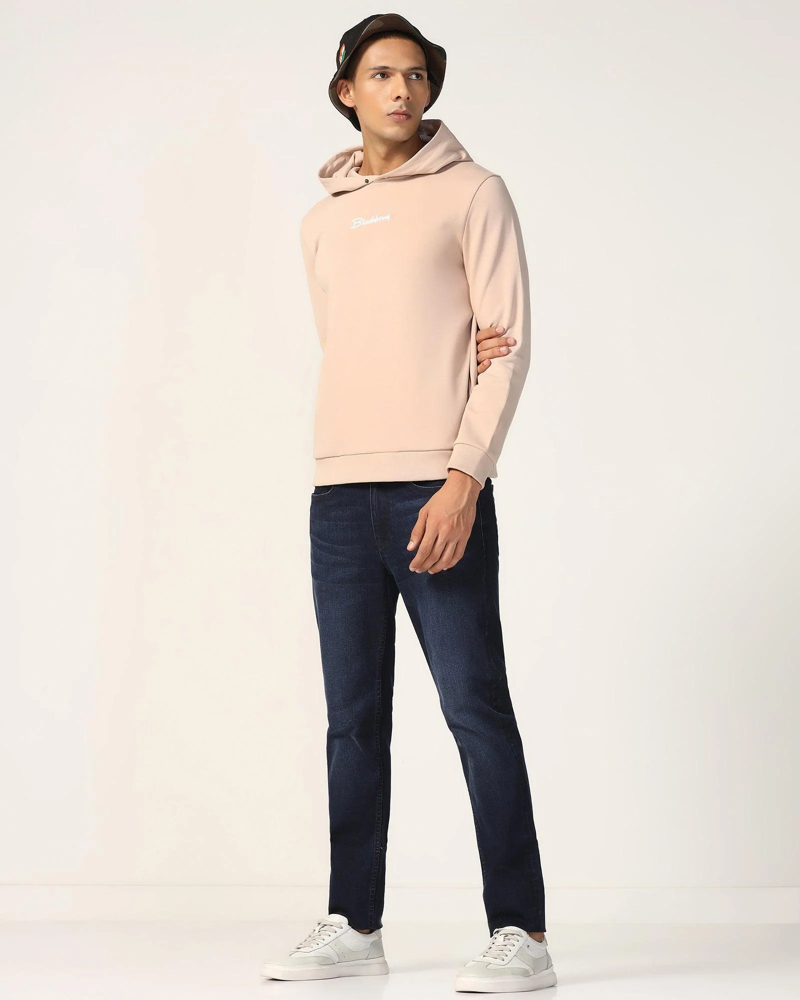 Hoodie Beige Solid Sweatshirt - Snape - Image 5