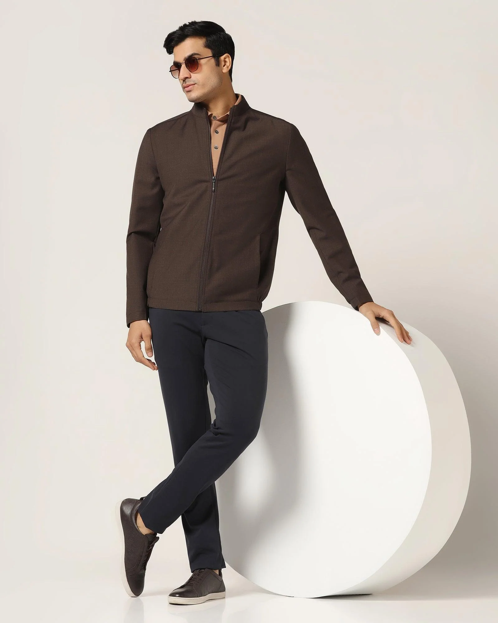 TechPro Brown Solid Zipper Jacket - Zeno - Image 5