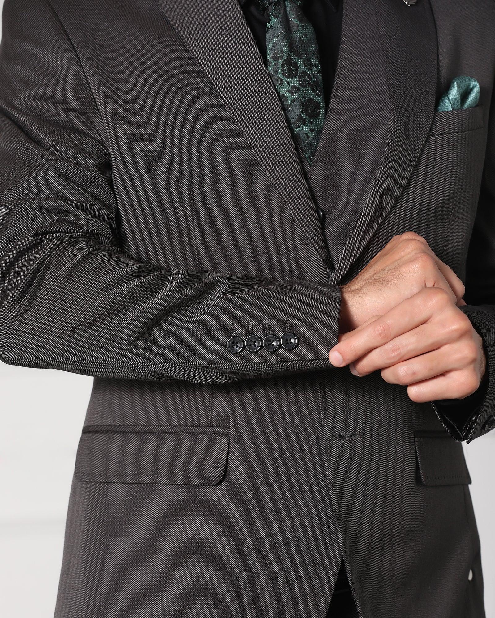 Must Haves Three Piece Grey Solid Formal Suit - Jaguar - Image 7