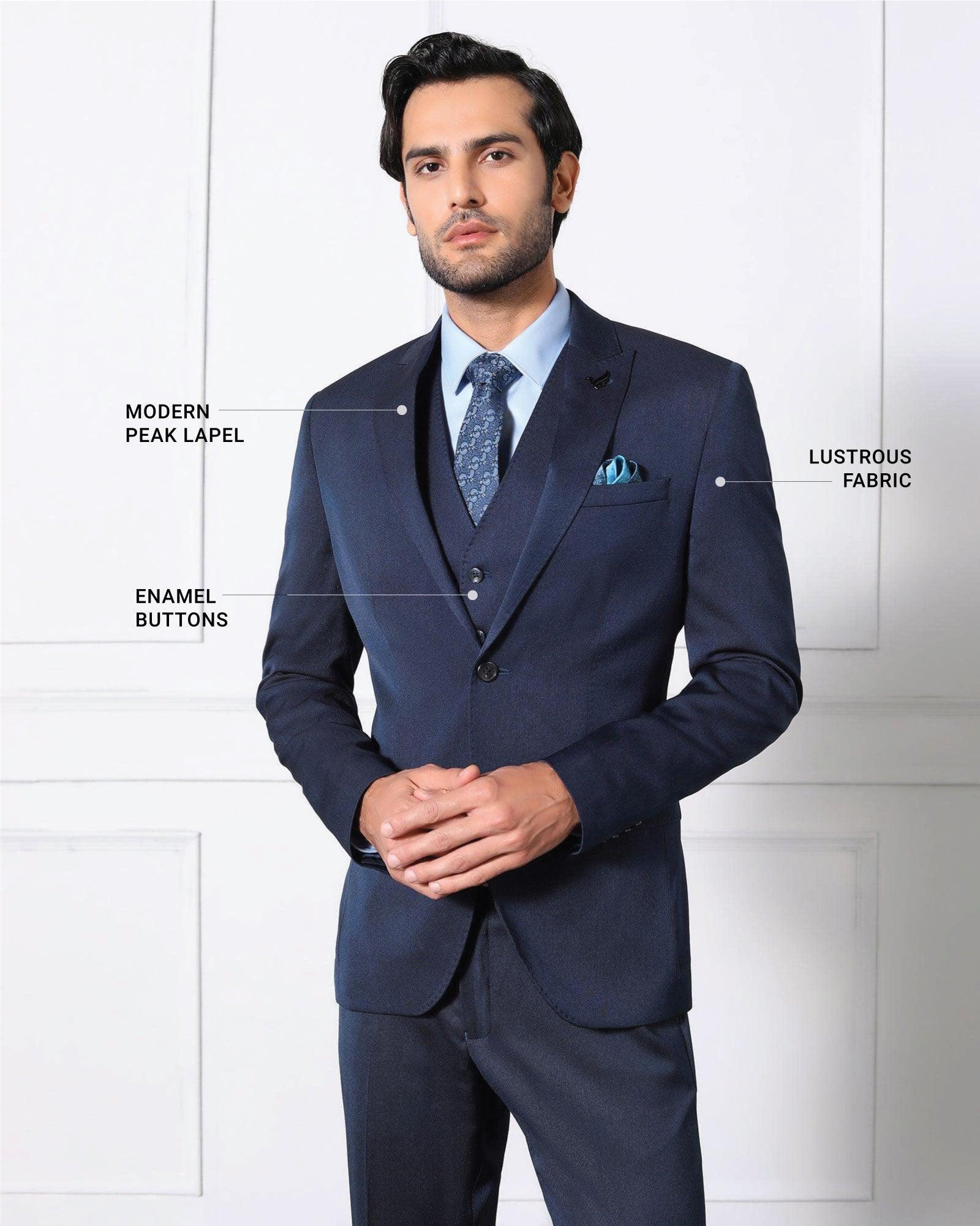 Must Haves Three Piece Midnight Navy Solid Formal Suit - Jaguar - Image 4