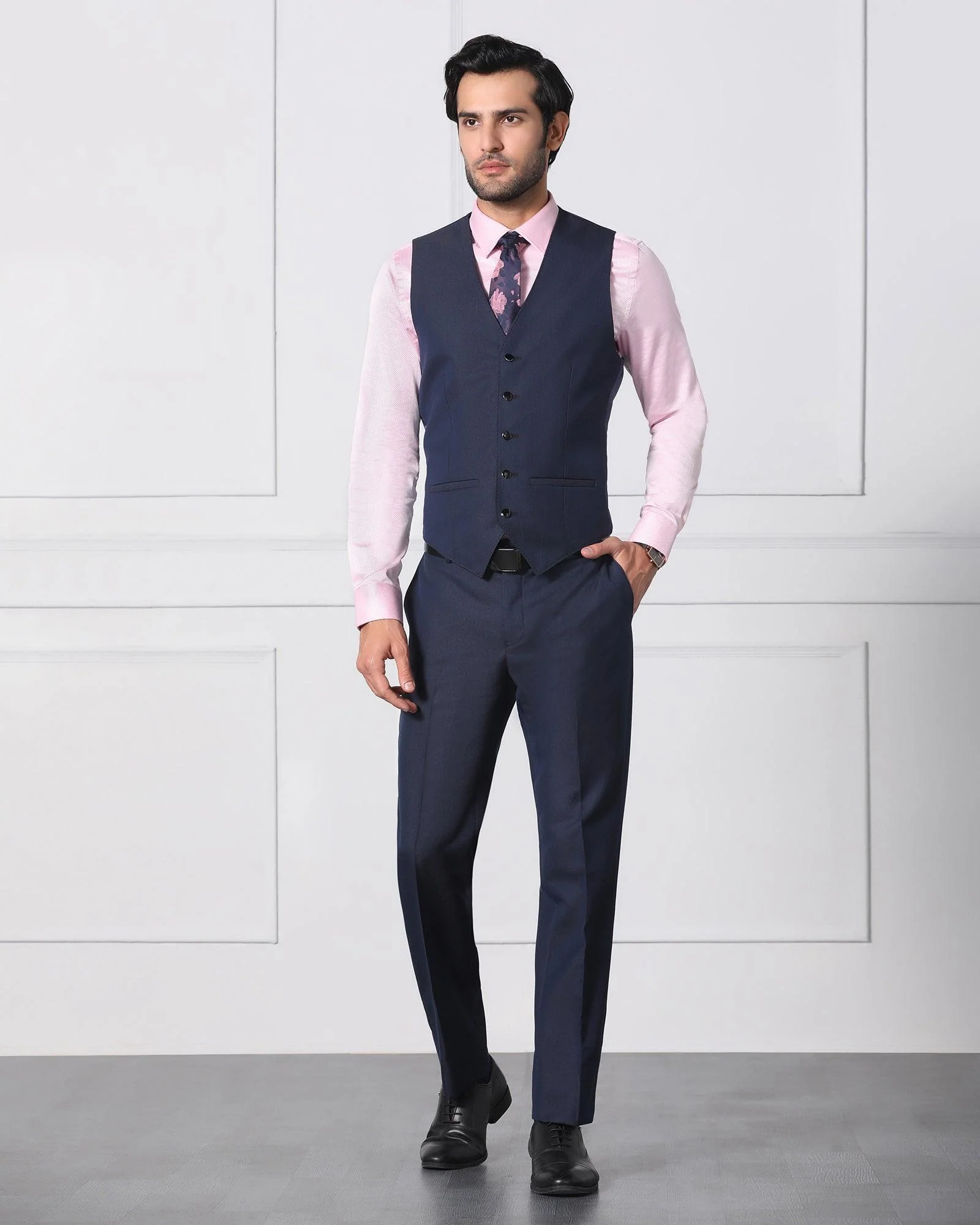 Must Haves Three Piece Navy Solid Formal Suit - Jaydon - Image 5