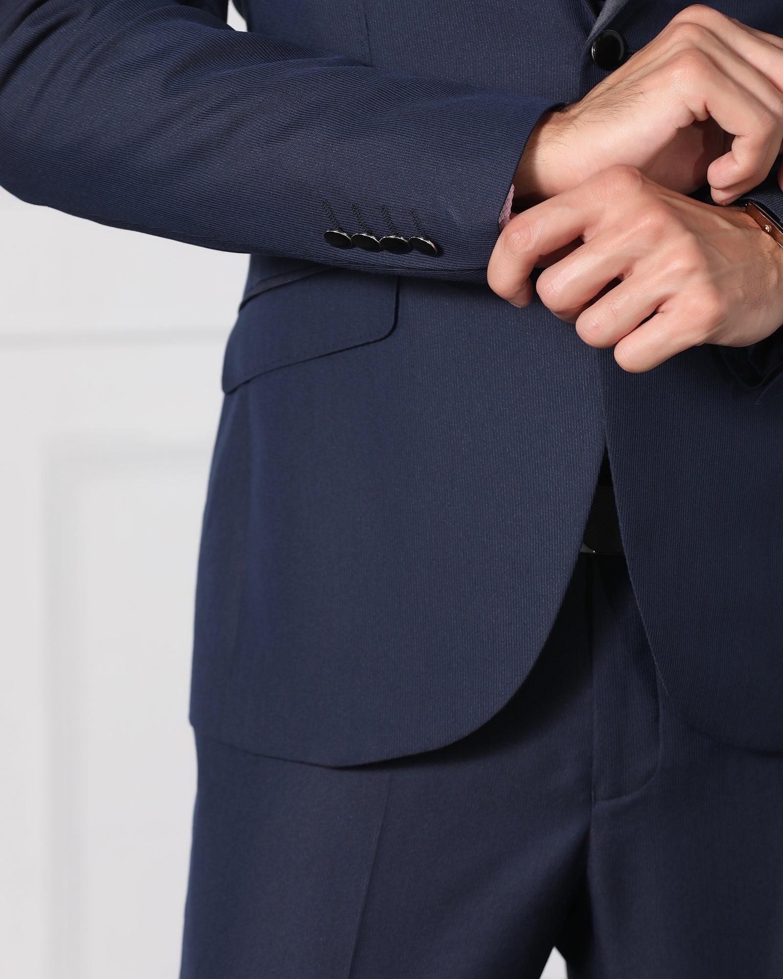 Must Haves Three Piece Navy Solid Formal Suit - Jaydon - Image 7
